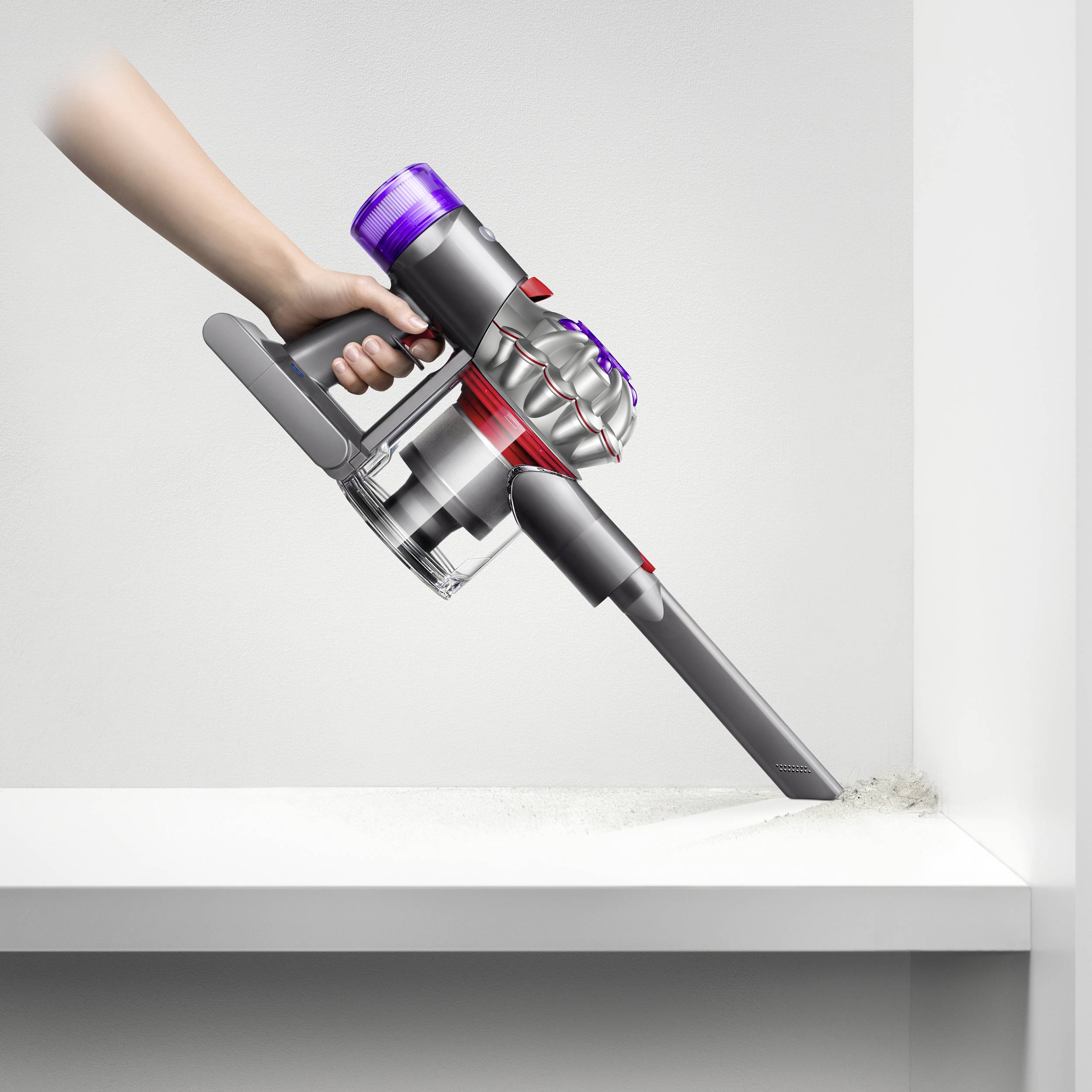 Dyson V8 Advanced Silber-Nickel 492636-01 Akku-Zyklon-Staubsauger 21.6V 21.6V inkl. Ladegerät, Zyklon-Technik, inkl. Akku