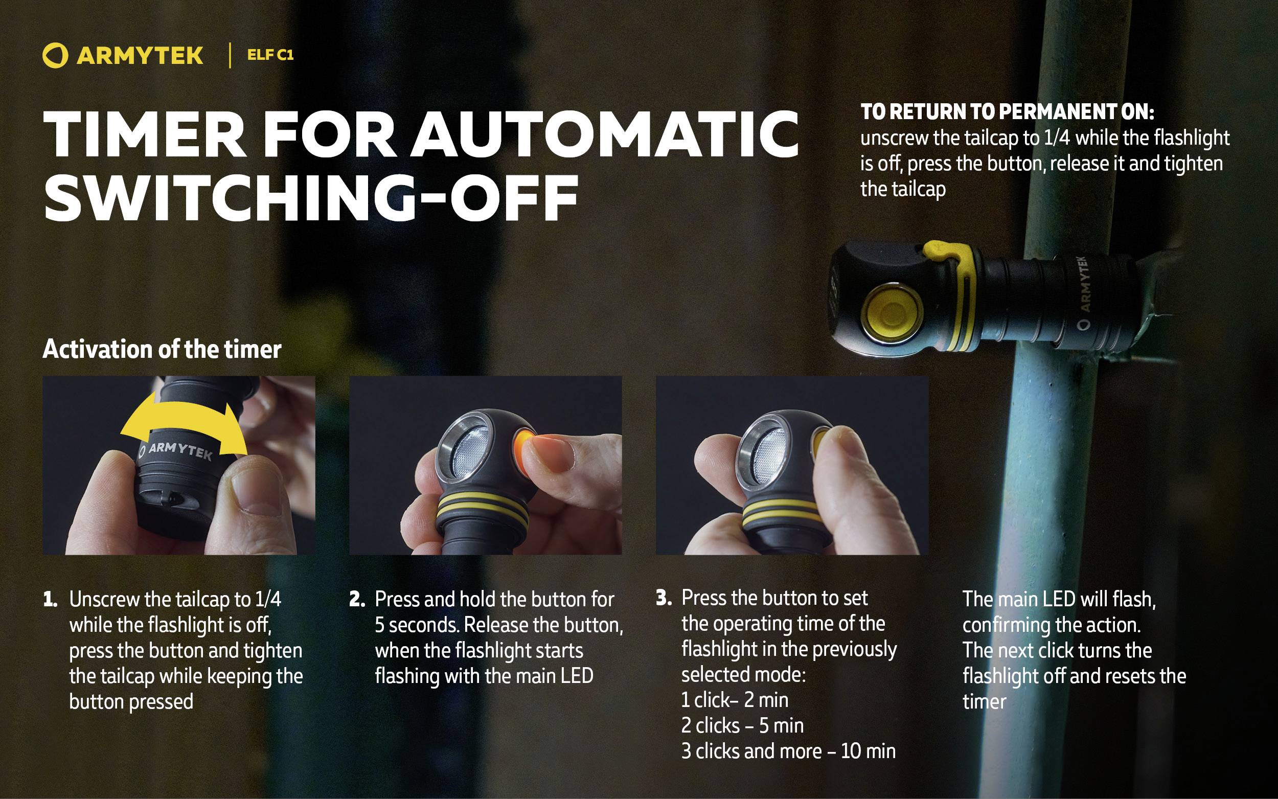 ArmyTek Elf C1 neutralweiß LED Taschenlampe akkubetrieben 1000lm 55g