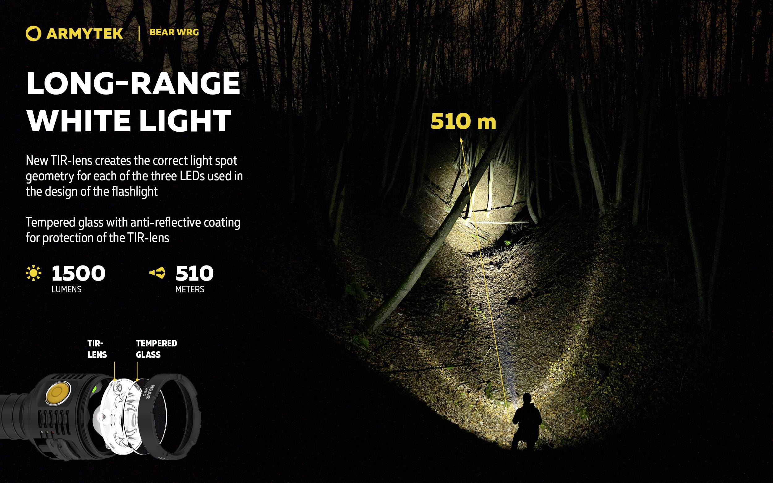 ArmyTek Bear LED Taschenlampe akkubetrieben 1500lm 135g