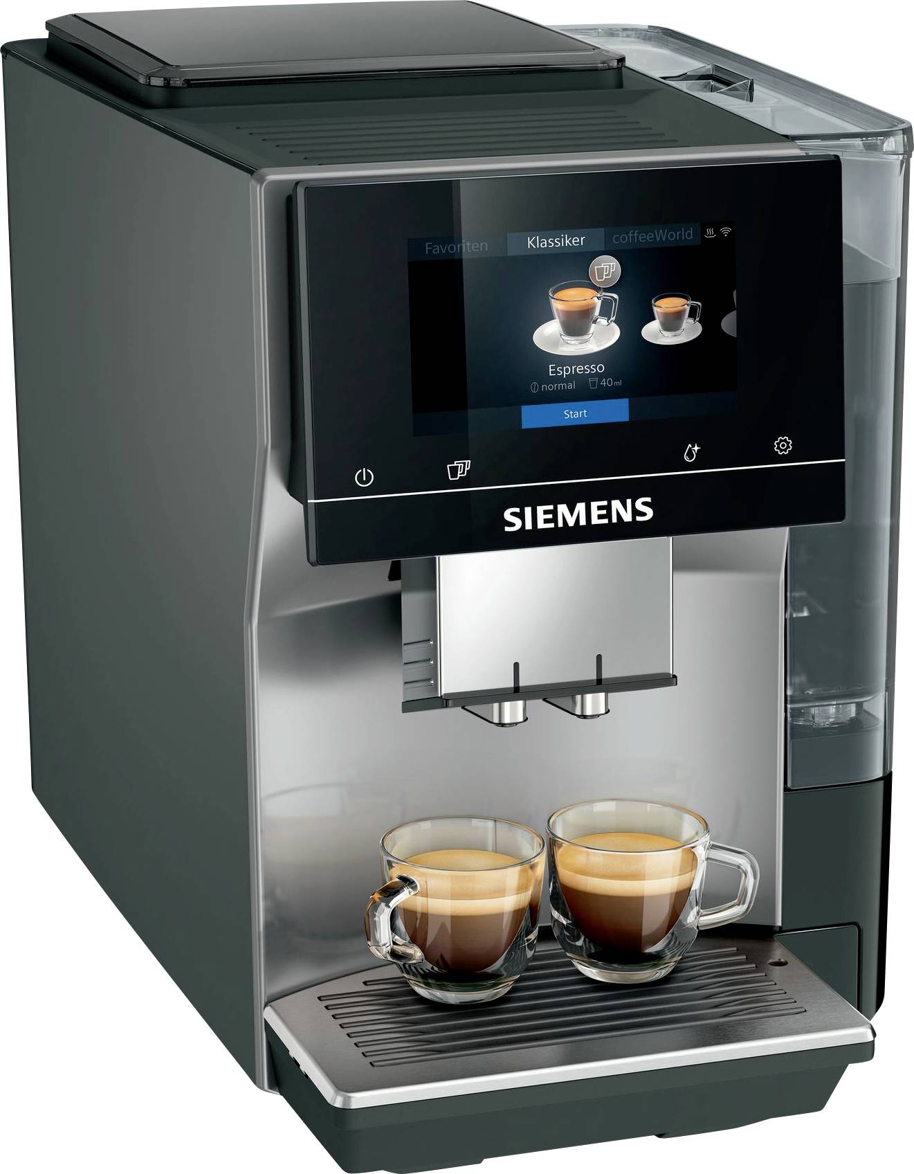 Siemens Hausgeräte EQ700 classic TP715D01 Kaffeevollautomat Schwarz, Silber