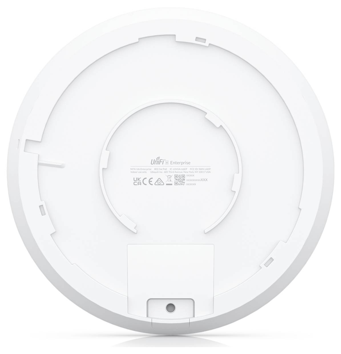 Ein runder, weißer WLAN-Access-Point mit blauem Licht von UniFi, geeignet für die Erweiterung des drahtlosen Netzwerks in Innenräumen.