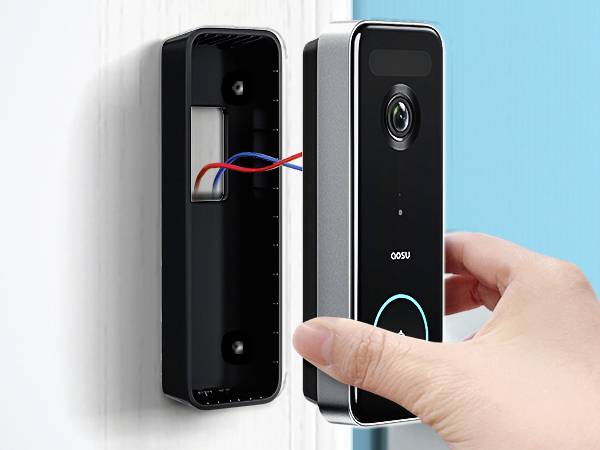 Aosu V8P Video-Türsprechanlage WLAN Komplett-Set 1 Stück Grau, Weiß