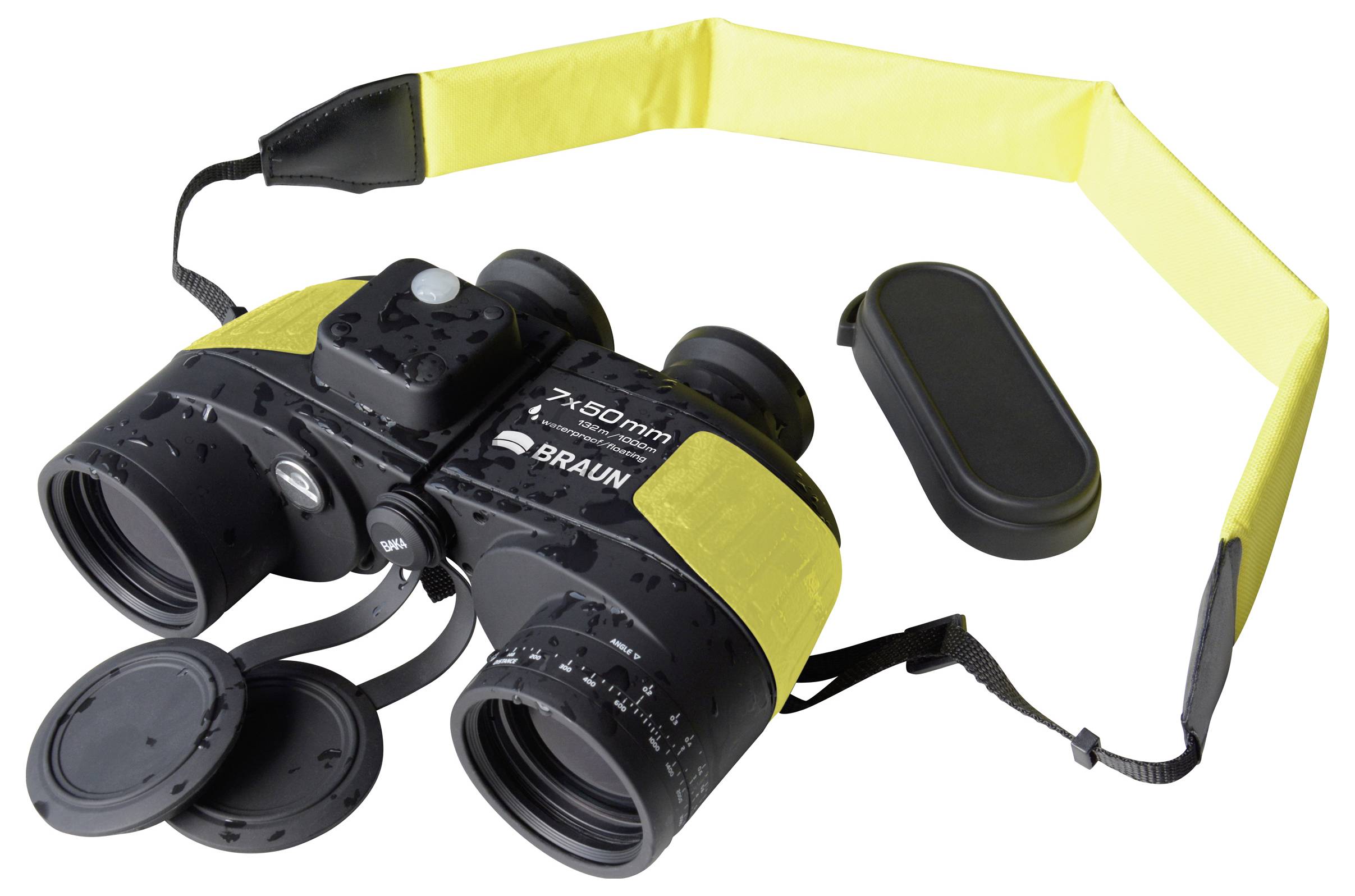 Braun Phototechnik Marine-Fernglas 20135 7 x 50mm Porro Gelb, Schwarz 20135