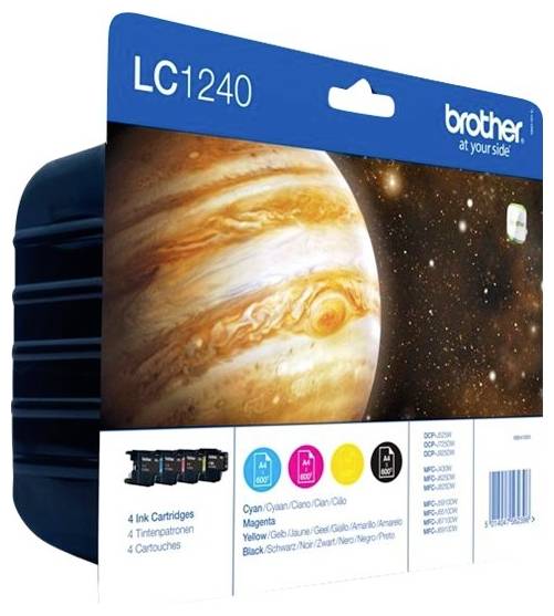 Brother Druckerpatrone LC1240 Original Kombi-Pack Schwarz, Cyan, Magenta, Gelb LC1240VALBP