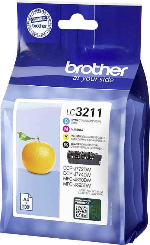 Brother Druckerpatrone LC3211 Original Kombi-Pack Schwarz, Cyan, Magenta, Gelb LC3211VAL