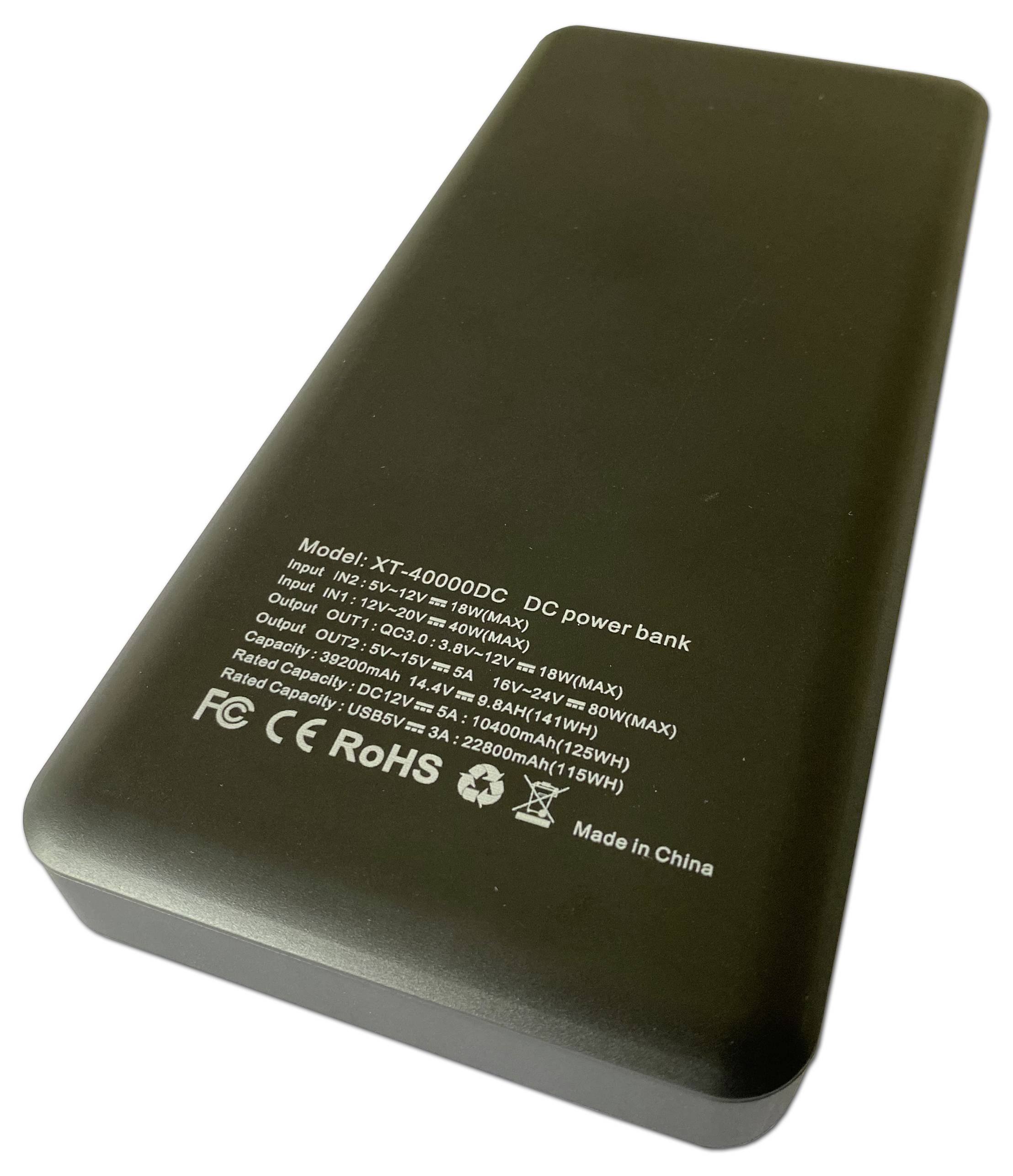 Jauch Quartz XT-40000 DC PA Powerbank 39200 mAh Quick Charge 3.0, USB PD Li-Ion Schwarz