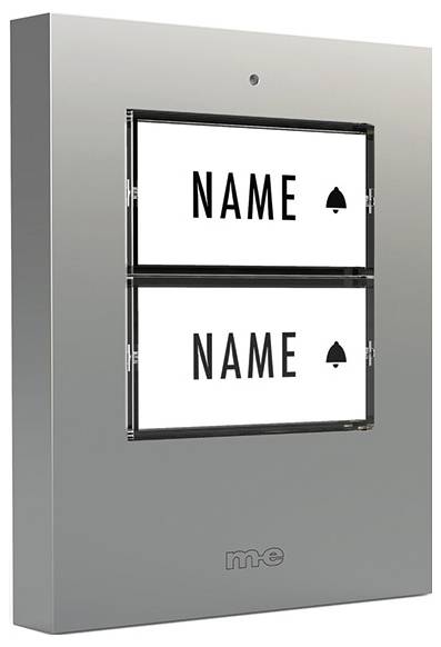 M-e modern-electronics 41422 Klingeltaster beleuchtet, mit Namensschild Silber