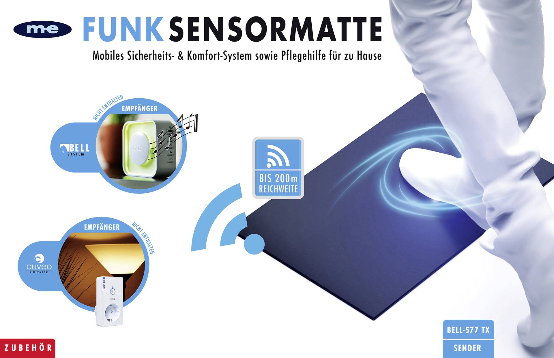 M-e modern-electronics Funk-Alarmtrittmatte BELL-5777 100099