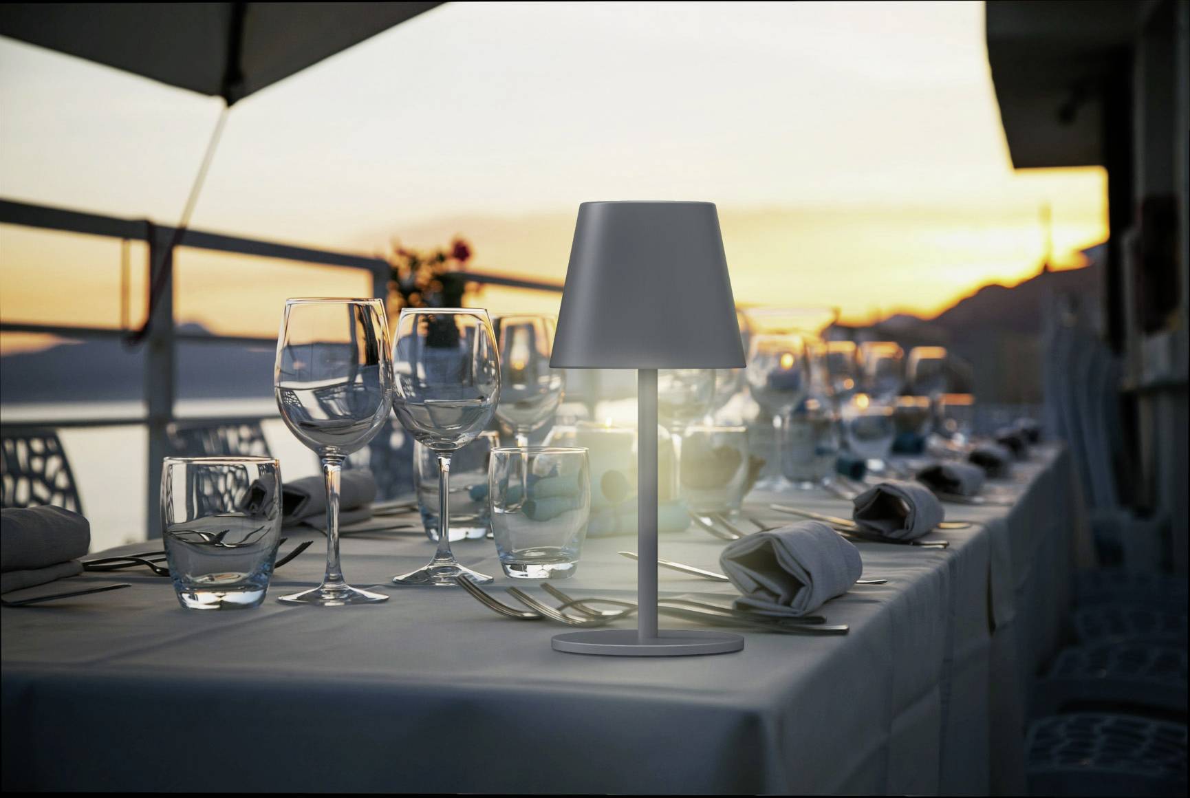 M-e modern-electronics LUNA-80 W 41434 Akku-Tischlampe LED LED fest eingebaut 3 W Weiß