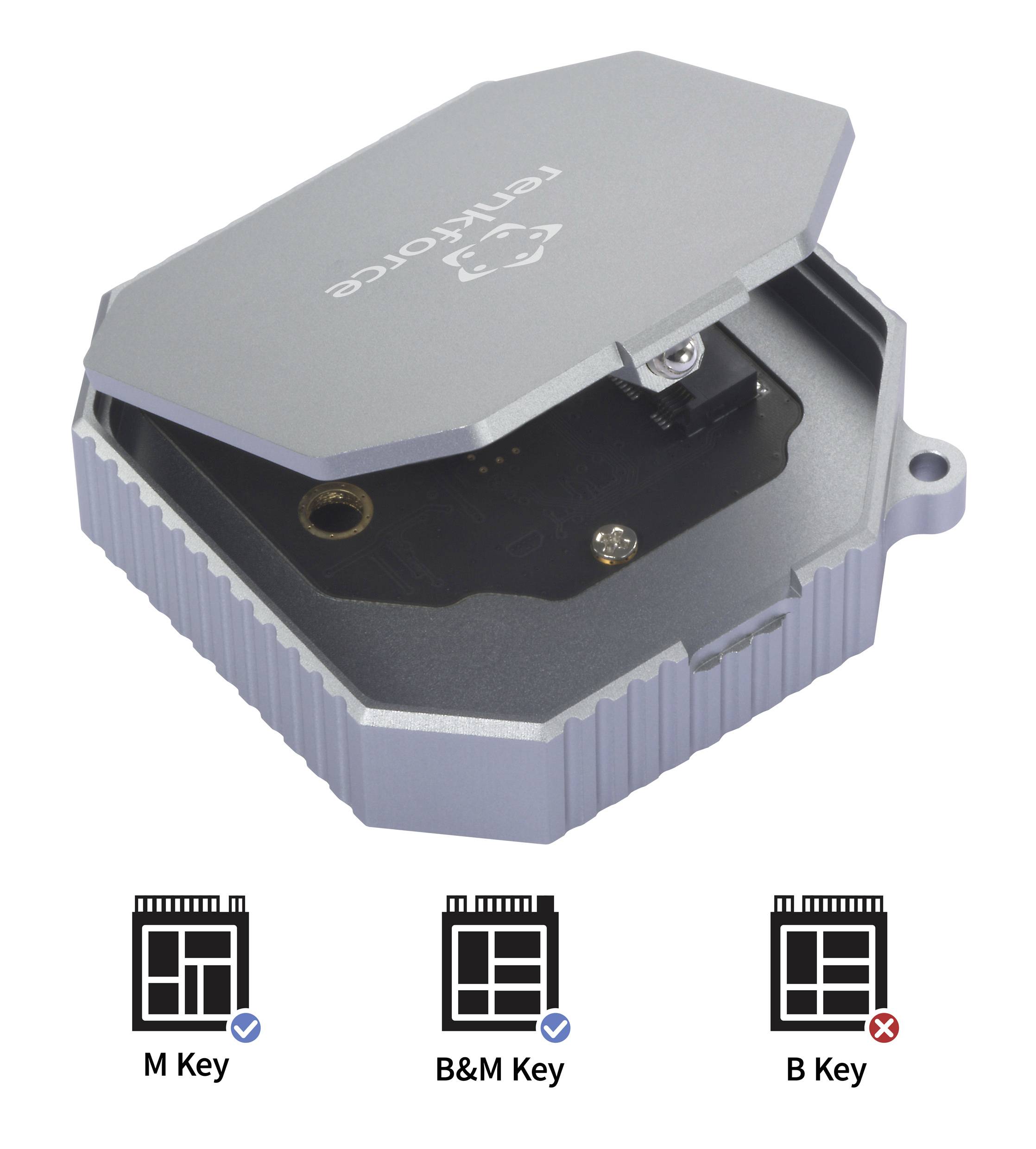 Renkforce RF-M2E-200 M.2-Festplatten-Gehäuse USB-C®, M.2 SATA, M.2 PCIe NVMe M.2 PCIe NVMe, M.2 SATA 6 Gb/s 2230 RF-6694572