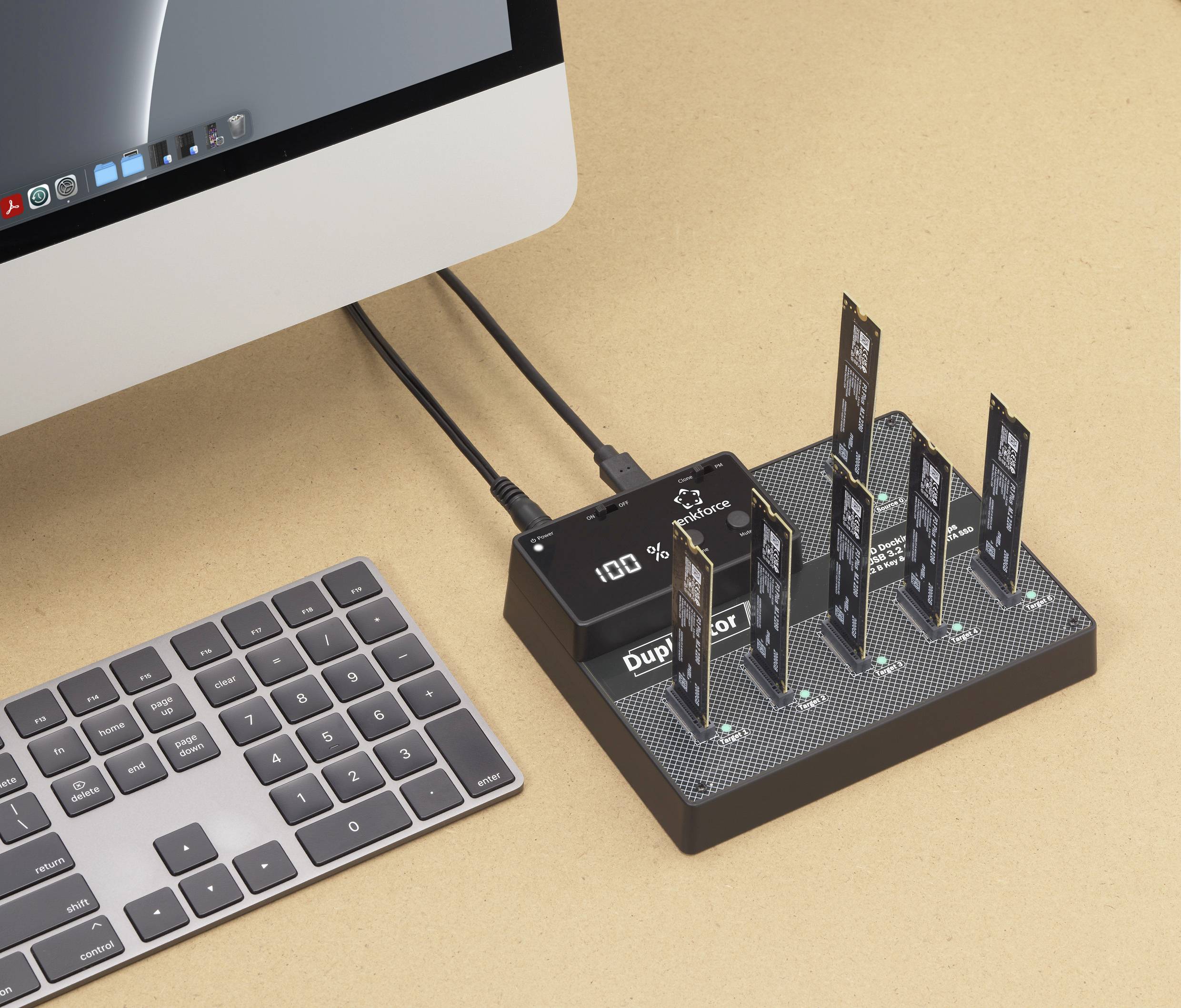 Renkforce RF-6BDS-350 5fach Festplatten-Kopierstation M.2 SATA 6 Gb/s, USB-C®