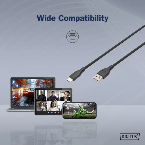 Digitus USB-Kabel USB 2.0 USB-A Stecker, USB-C® Stecker 1.00 m Schwarz Flexibel, hochflexibel, mit Digitus USB-Kabel USB 2.0 USB-A Stecker, USB-C® Stecker 1.00 m Schwarz Flexibel, hochflexibel, mit
