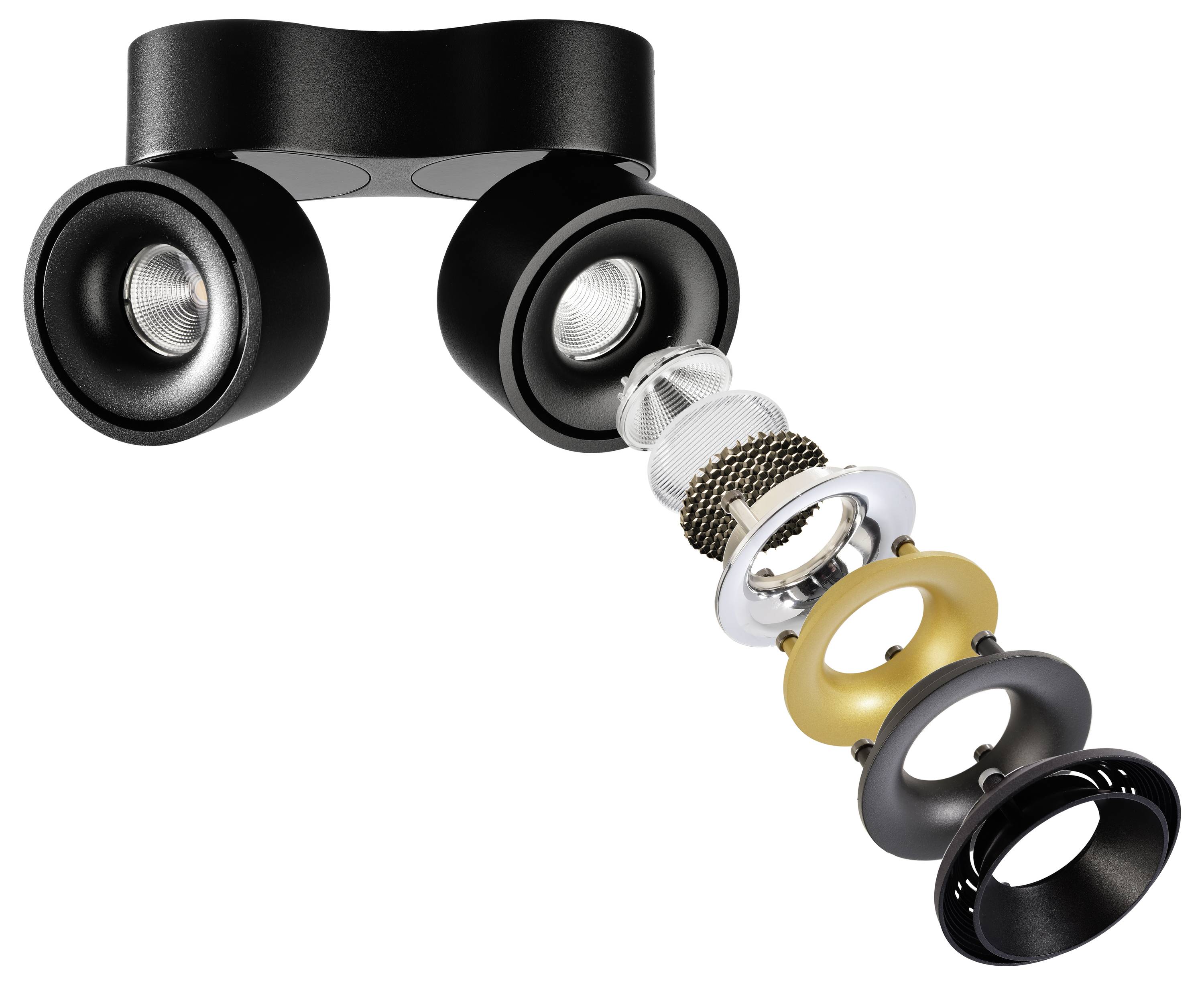 Deko Light 348236 Uni II Mini Double Deckenaufbauleuchte LED 21.0W Schwarz