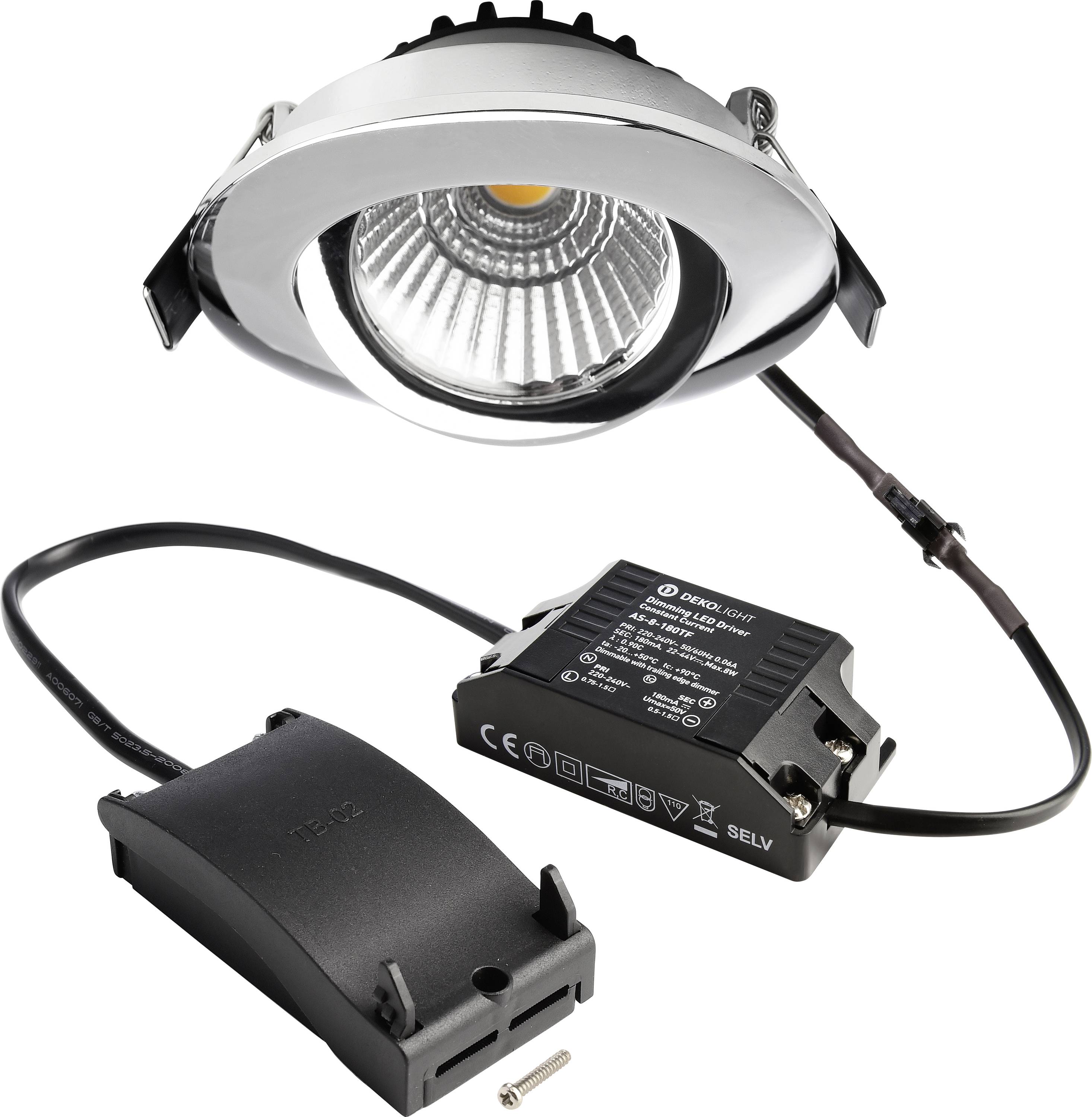 Deko Light 565379 Dione LED-Einbauleuchte EEK: E (A - G) LED LED fest eingebaut 8.5W Chrom