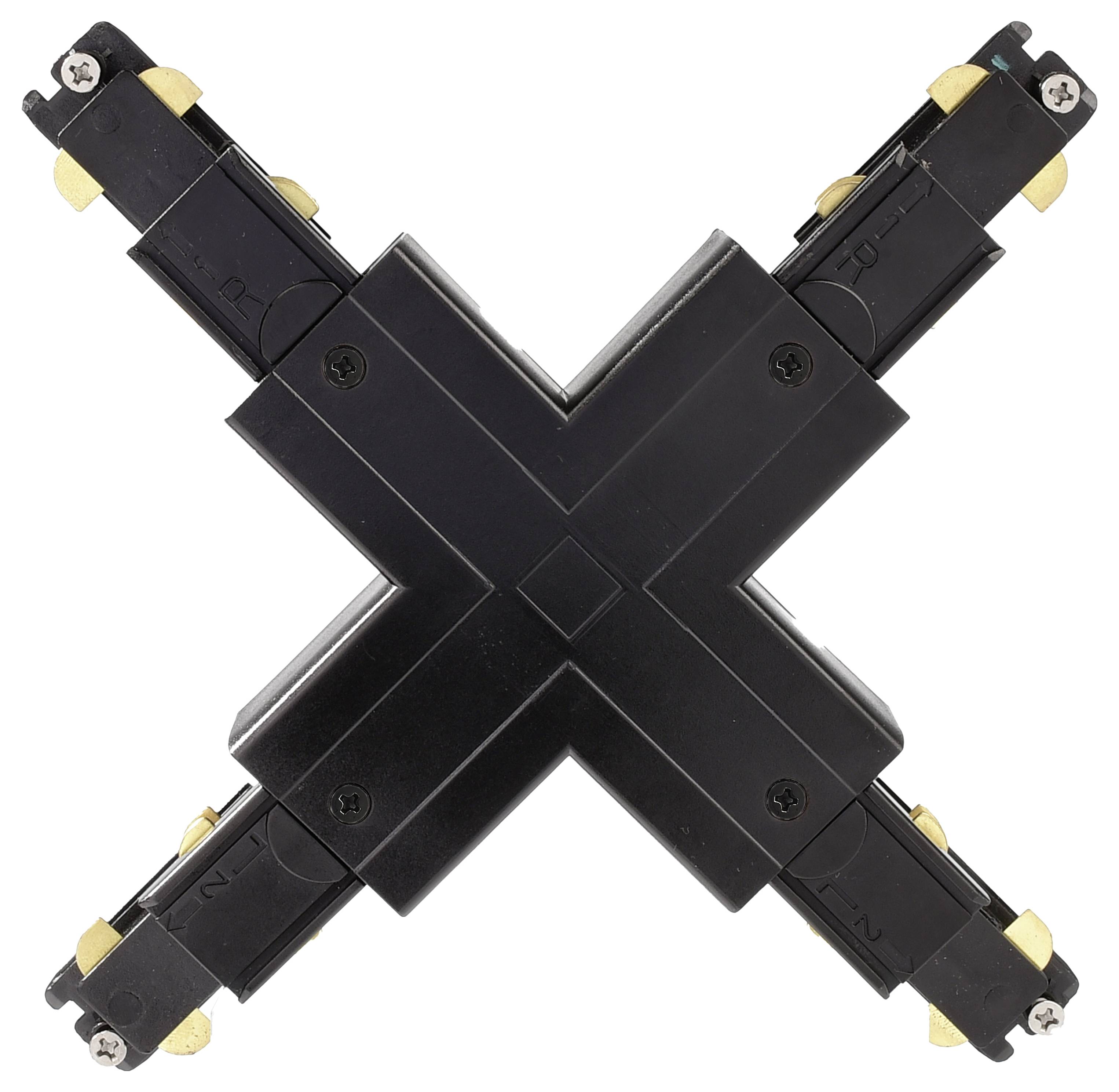 Deko Light 710536 D Line DALI Hochvolt-Schienensystem-Komponente X-Verbinder Graphitschwarz (RAL 9011)