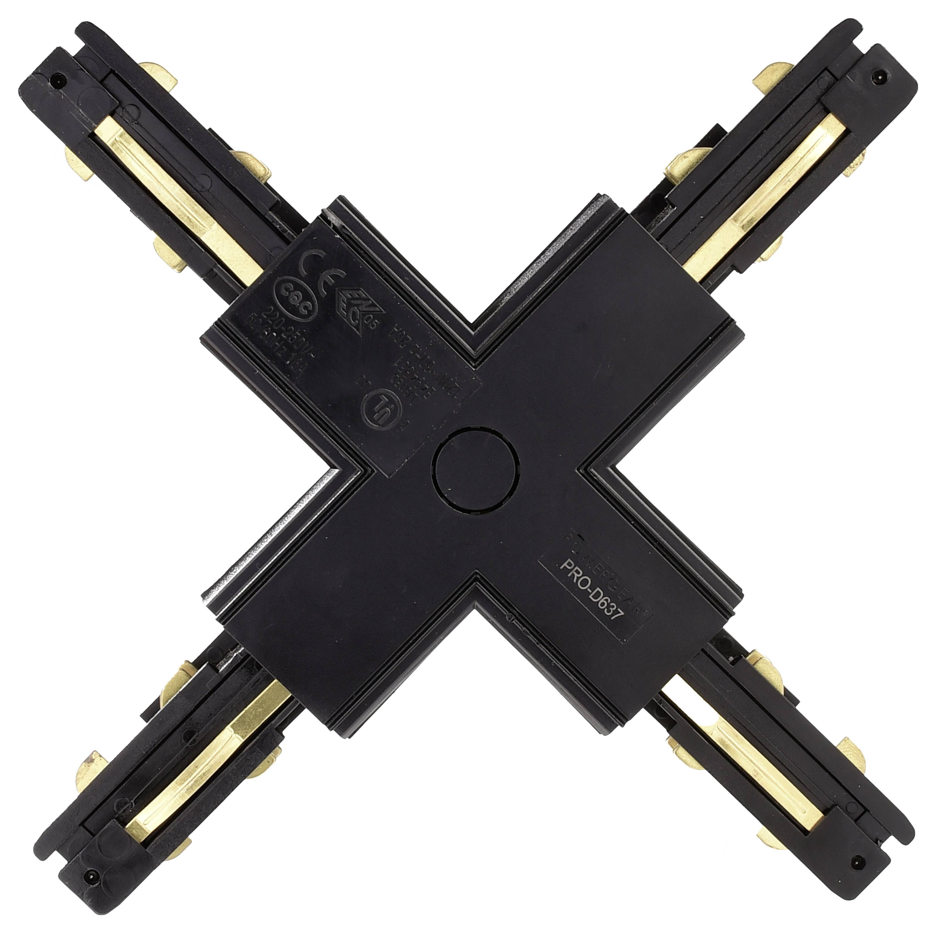 Deko Light 710536 D Line DALI Hochvolt-Schienensystem-Komponente X-Verbinder Graphitschwarz (RAL 9011)