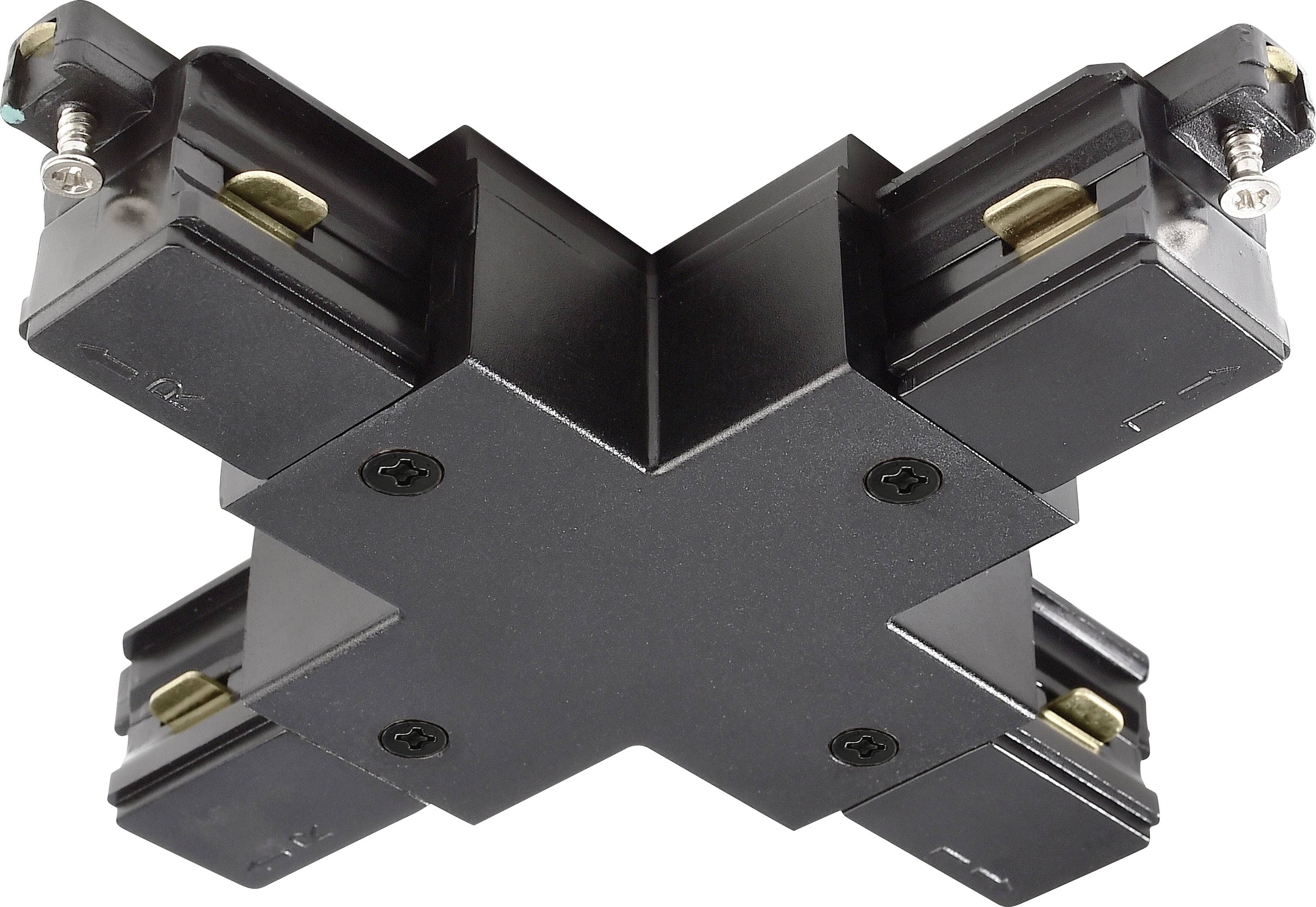 Deko Light 720029 D One Hochvolt-Schienensystem-Komponente X-Verbinder 1er Set Schwarz