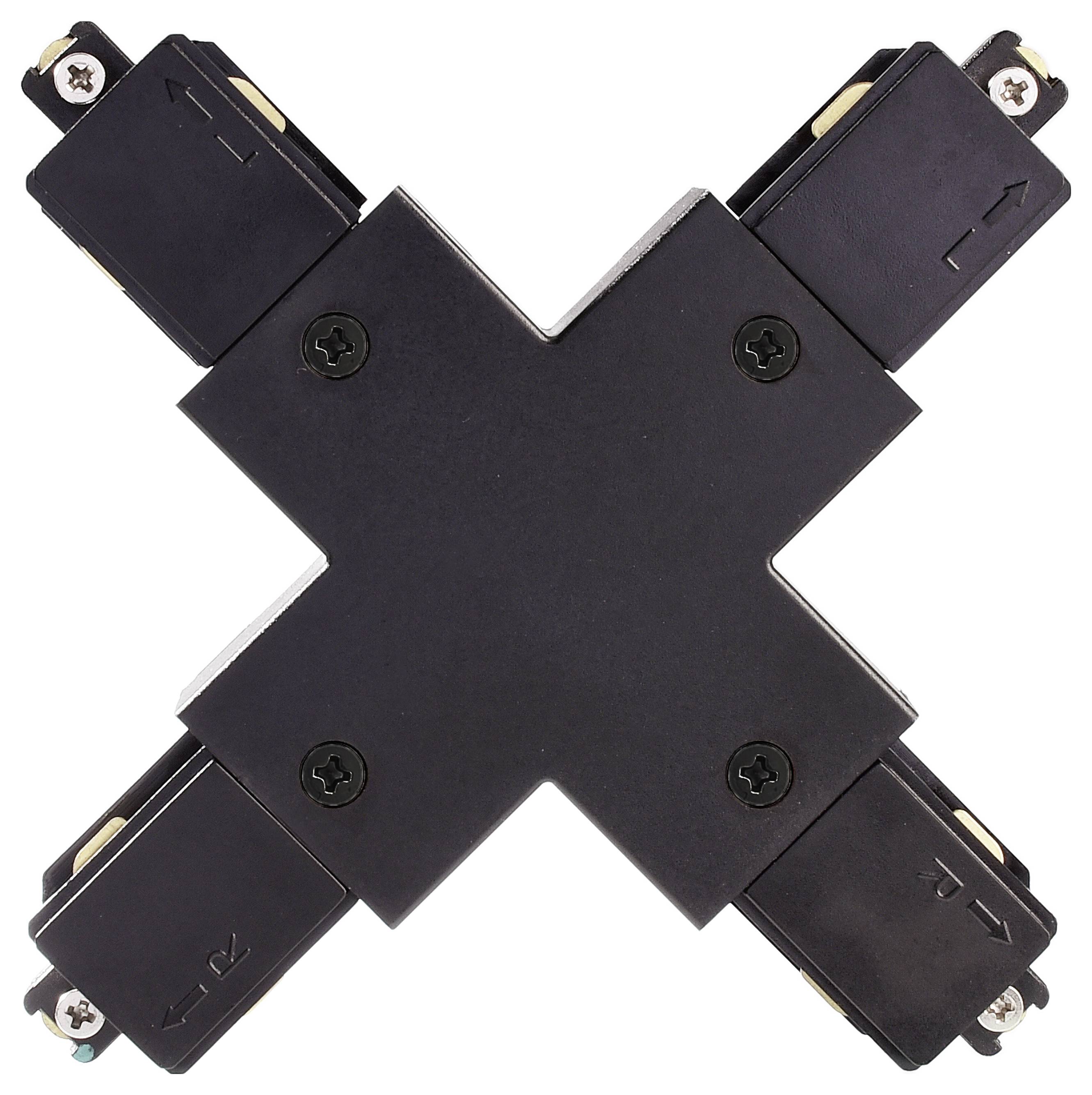 Deko Light 720029 D One Hochvolt-Schienensystem-Komponente X-Verbinder 1er Set Schwarz