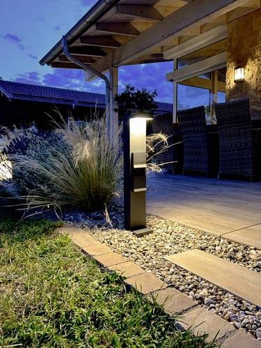 Deko Light 733070 Lerna 1000, 7,4 W, 3000/4000K, grau LED-Pollerleuchte LED LED fest eingebaut 7.4W Grau