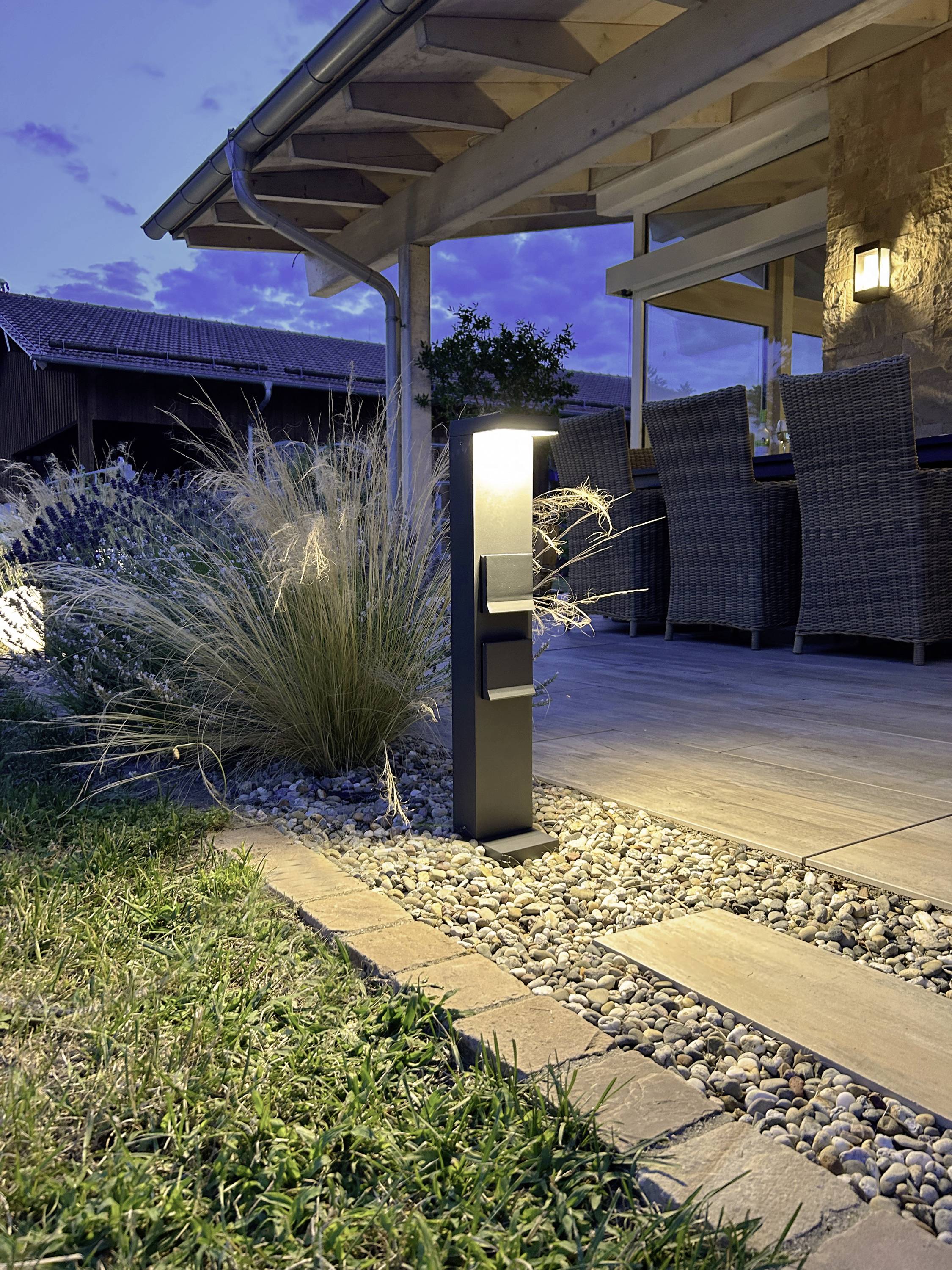 Deko Light 733070 Lerna 1000, 7,4 W, 3000/4000K, grau LED-Pollerleuchte LED LED fest eingebaut 7.4W Grau