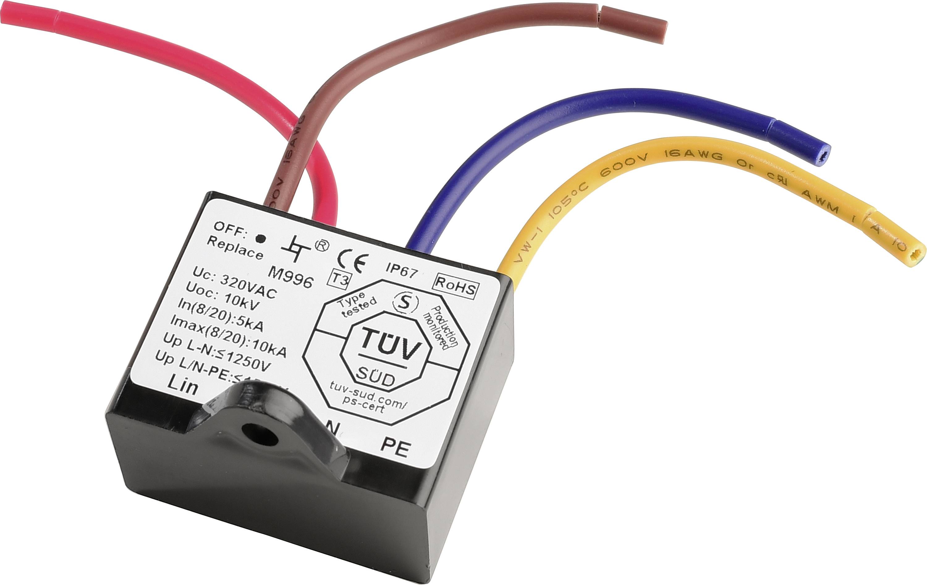 Deko Light Überspannungsschutzfilter mit Kontrollanzeige, 230-277VAC, 5A 843055 Überspannungsschutzfilter Schwarz