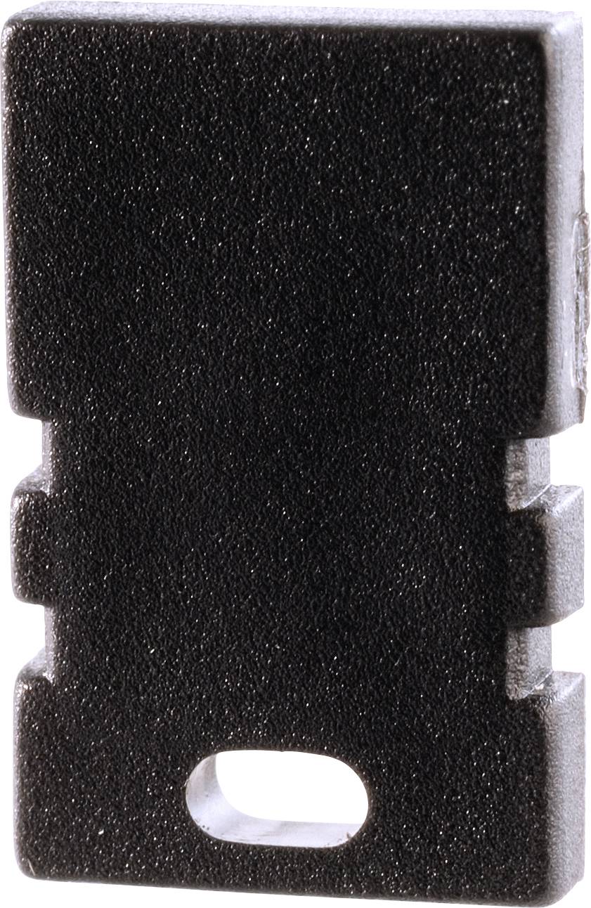 Metallschlüsselplättchen mit rechteckiger Form und Aussparung am unteren Ende, möglicherweise Teil eines speziellen Schließsystems.