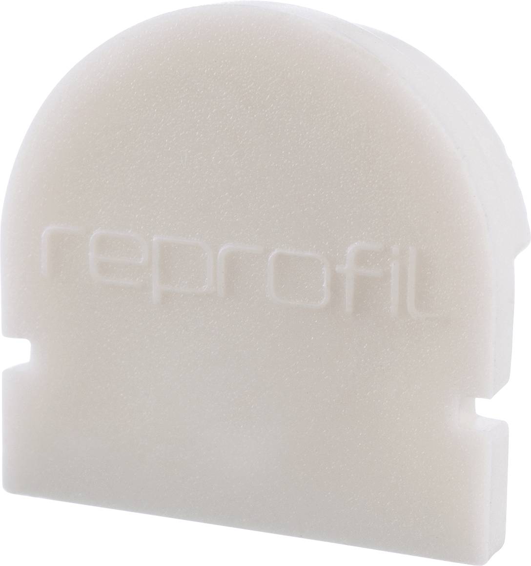 Eine abgerundete, beige Form mit der Prägung 'reprofil', vermutlich ein auswechselbares Teil oder Modul.