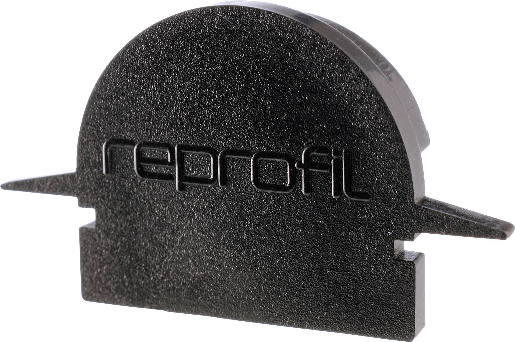 Schwarzes Kunststoffteil mit der Beschriftung 'reprofil'.