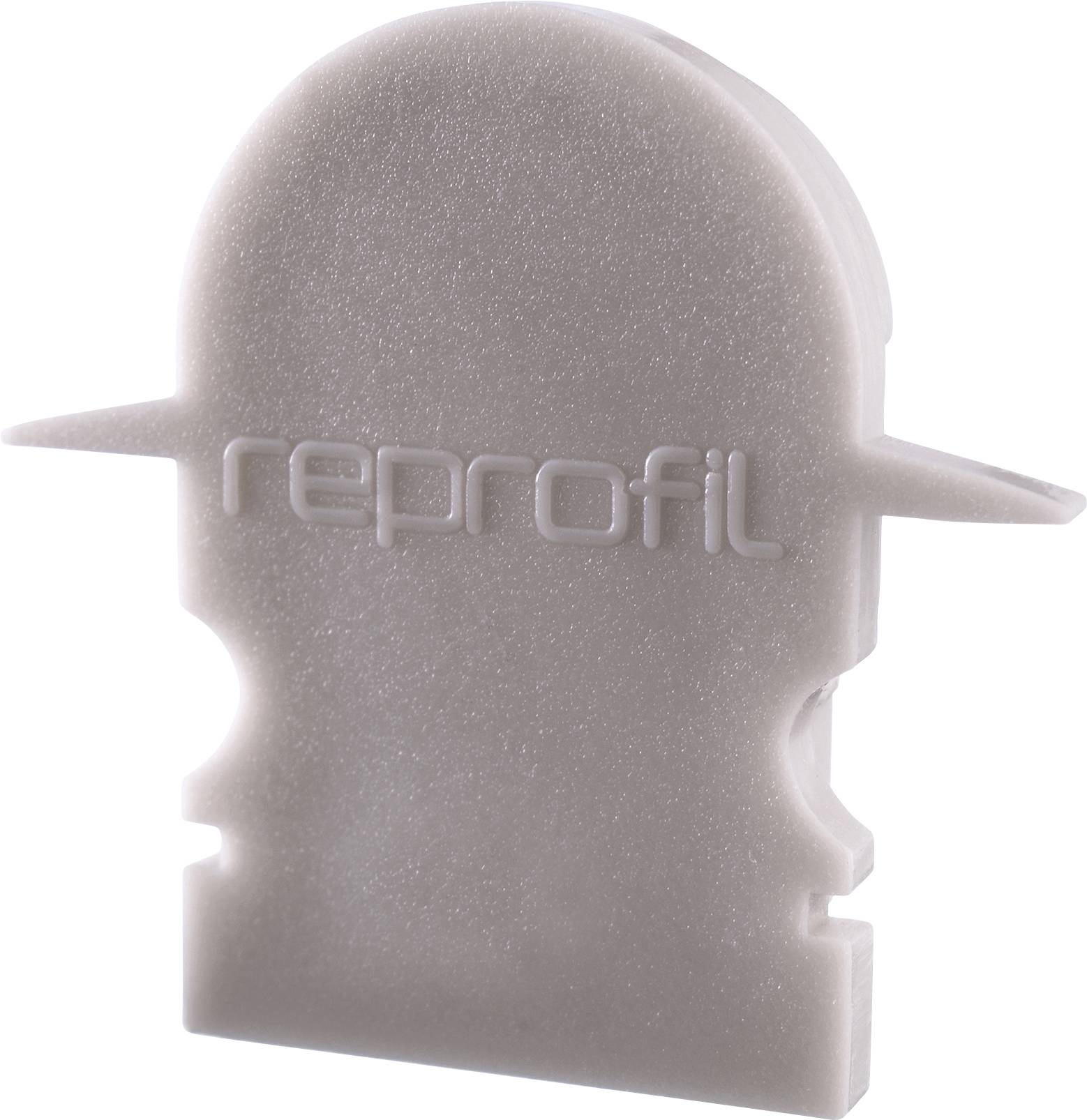 Eine Kunststoffform mit der Aufschrift 'reprofil', gestaltet mit abgerundeten Kanten und Ausbuchtungen an den Seiten.