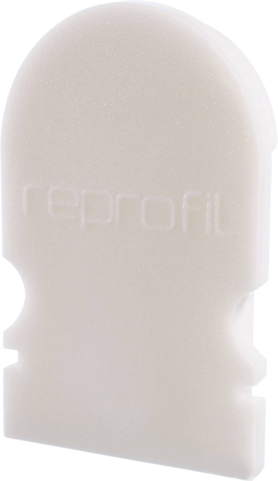 Plastikmodul in hellbeige, beschriftet mit 'reprofil', verwendet zum Zugausgleich in Bauelementen.