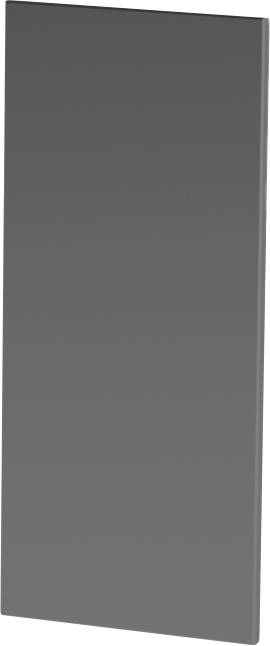 Ein rechteckiges, dunkelgraues, vertikal stehendes Paneel ohne erkennbare Texturen oder Muster.