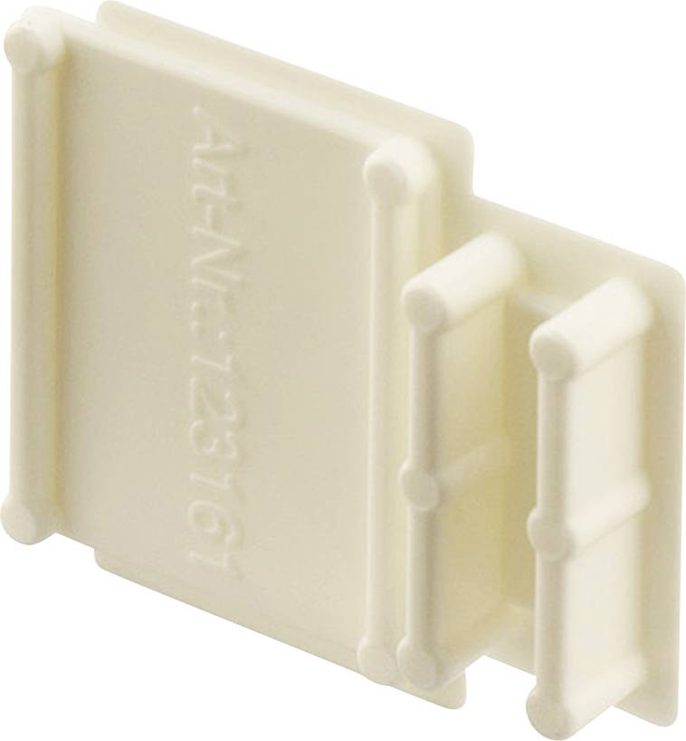 Kunststoffbauteil mit der Aufschrift 'A-N 1123161', rechteckig mit hervorstehenden Kanten.