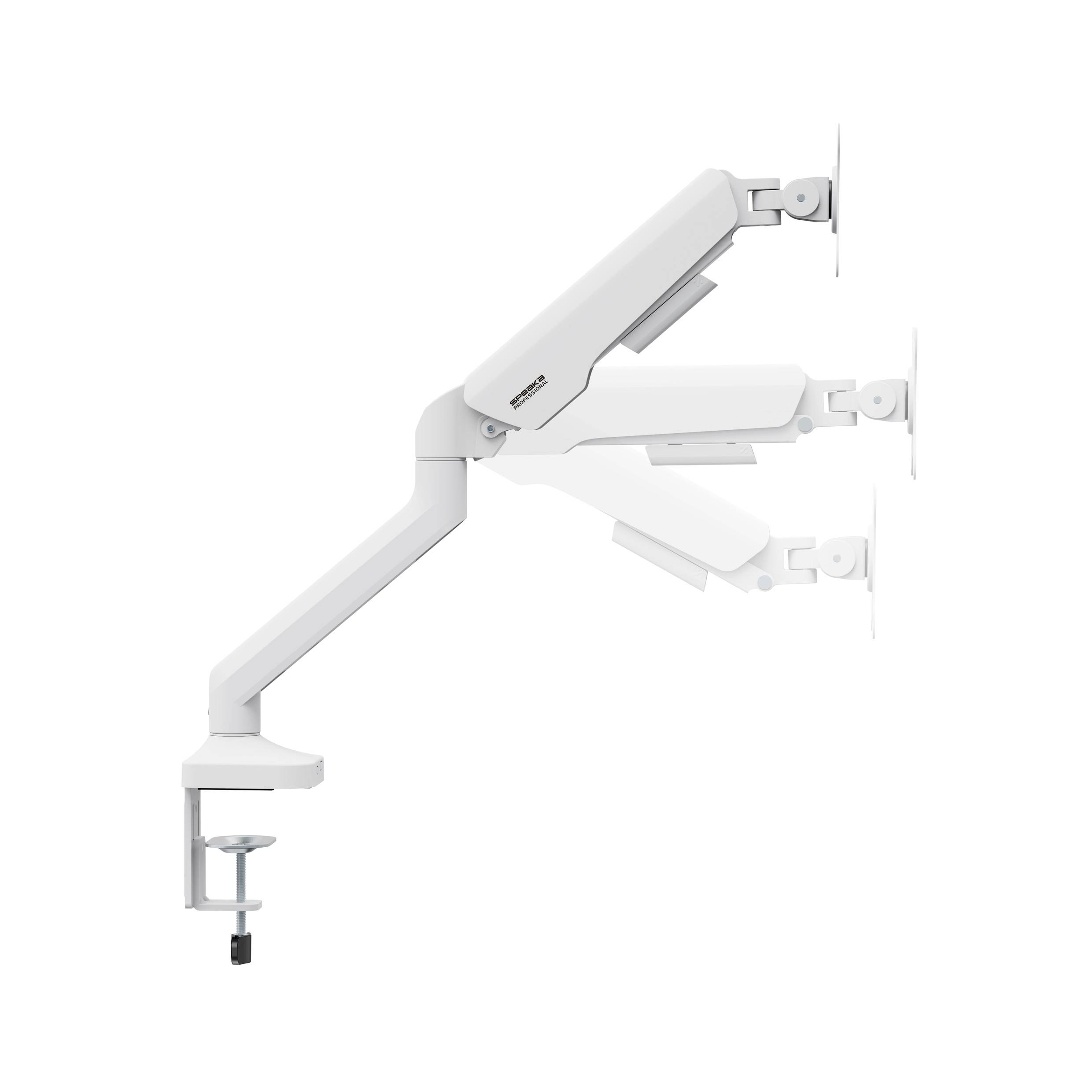 SpeaKa Professional SP-MM-1030 1fach Monitor-Tischhalterung 43,2cm (17") - 101,6cm (40") Weiß Höhenverstellbar, Neigbar+Schwenkbar