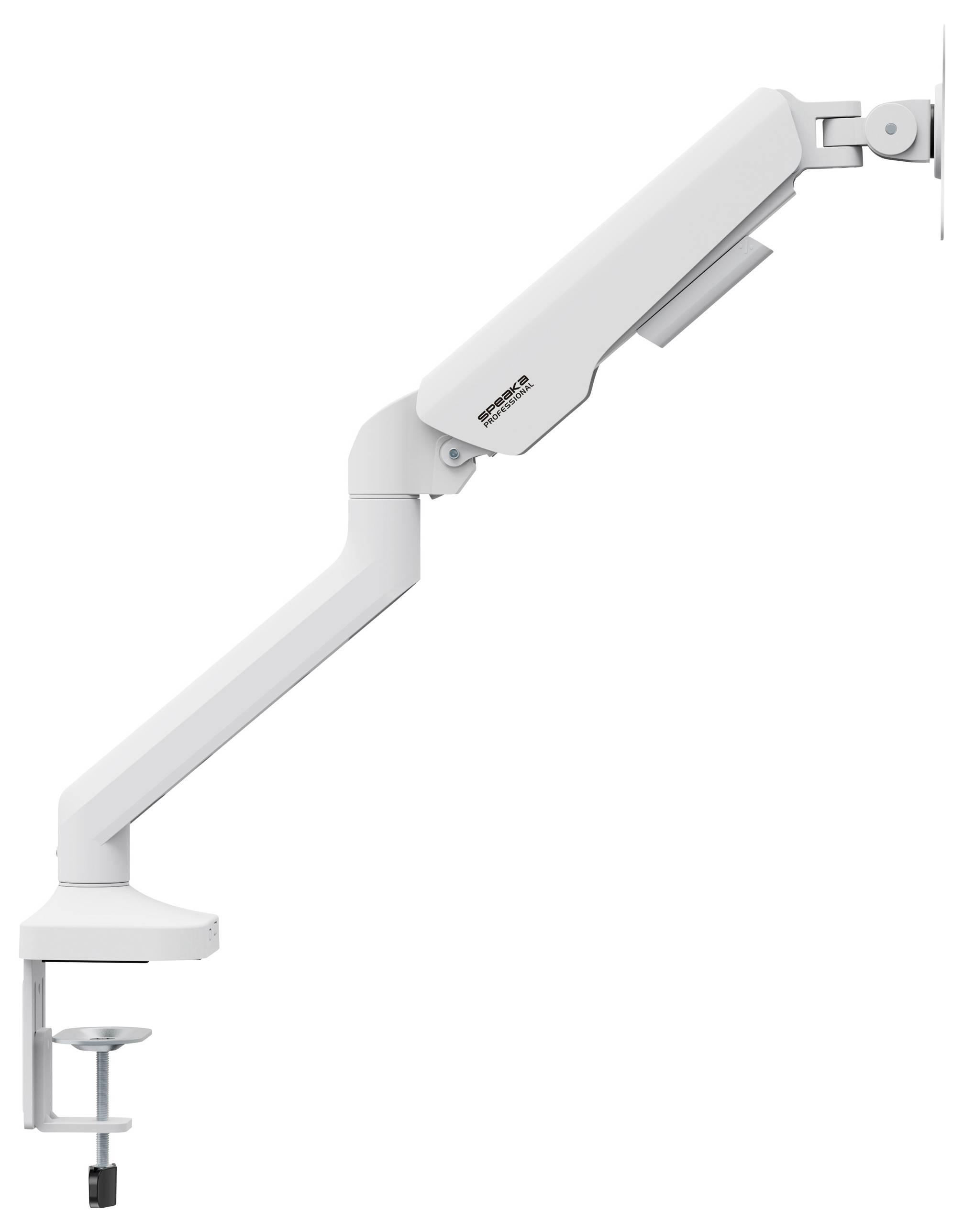 SpeaKa Professional SP-MM-1030 1fach Monitor-Tischhalterung 43,2cm (17") - 101,6cm (40") Weiß Höhenverstellbar, Neigbar+Schwenkbar