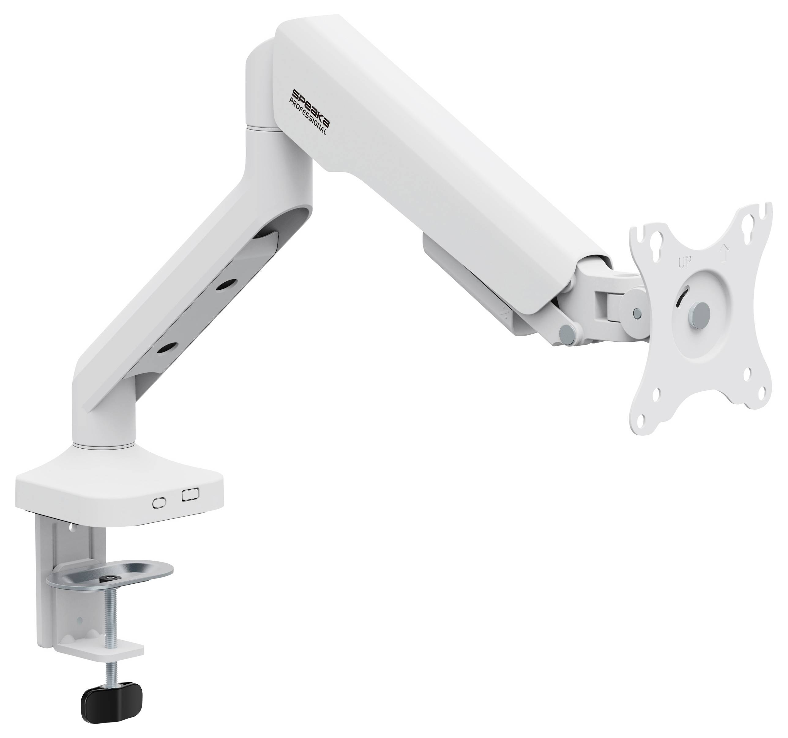 SpeaKa Professional SP-MM-1030 1fach Monitor-Tischhalterung 43,2cm (17") - 101,6cm (40") Weiß Höhenverstellbar, Neigbar+Schwenkbar