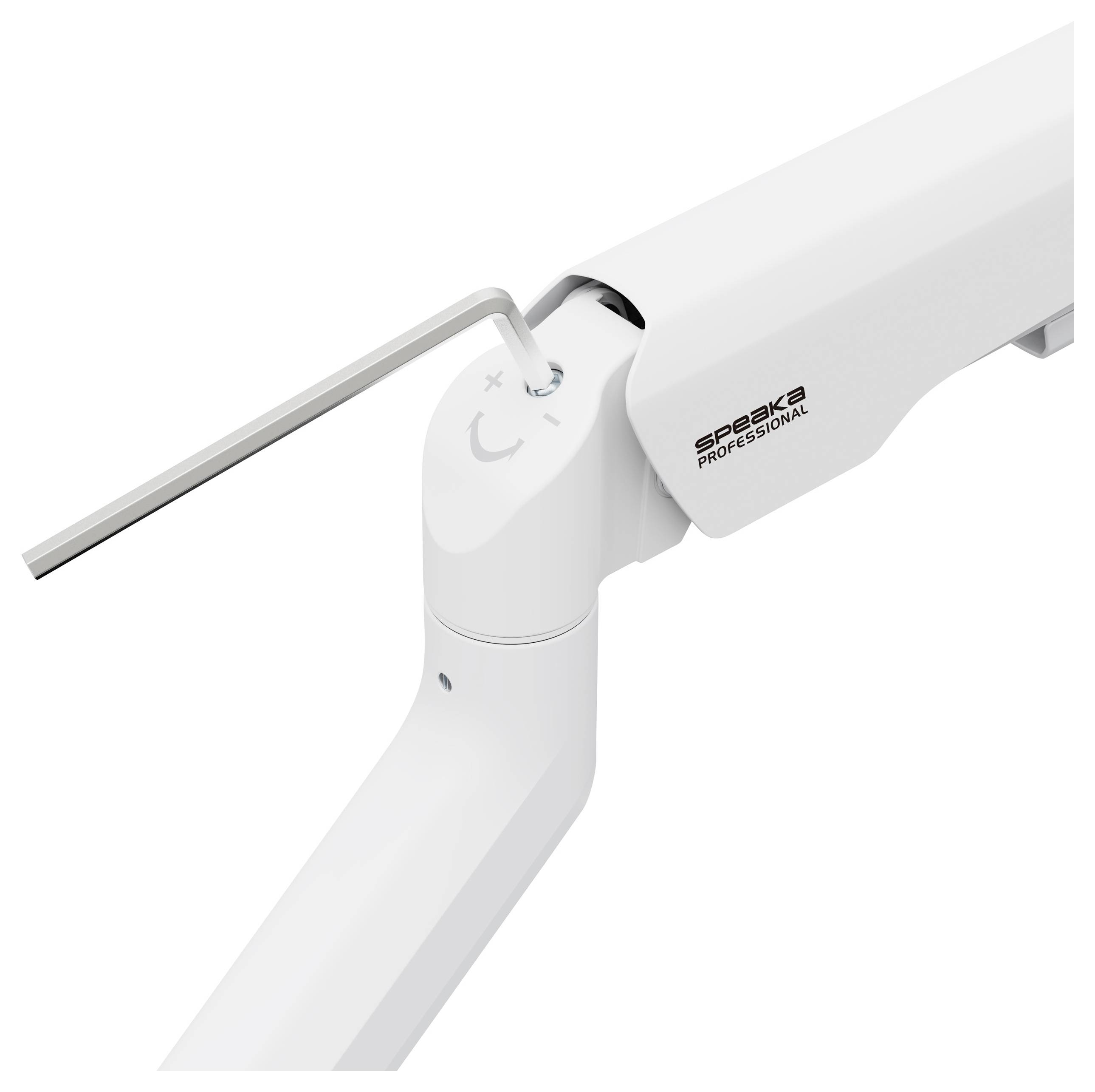 SpeaKa Professional SP-MM-1030 1fach Monitor-Tischhalterung 43,2cm (17") - 101,6cm (40") Weiß Höhenverstellbar, Neigbar+Schwenkbar