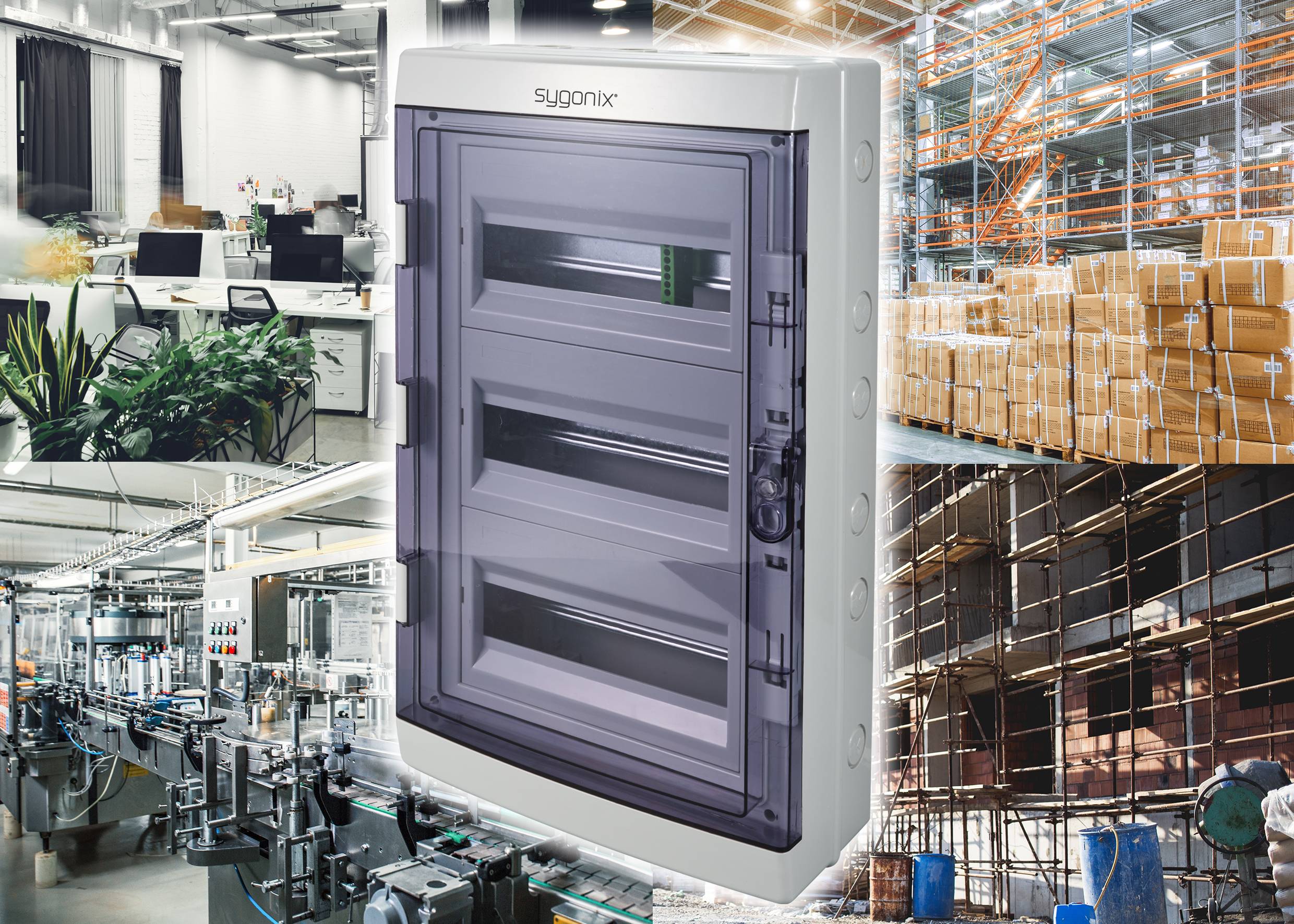 Sygonix SY-6696062 Kleinverteiler Aufputz Anzahl Teilungen = 36 Anzahl Reihen = 3 Inhalt 1St.