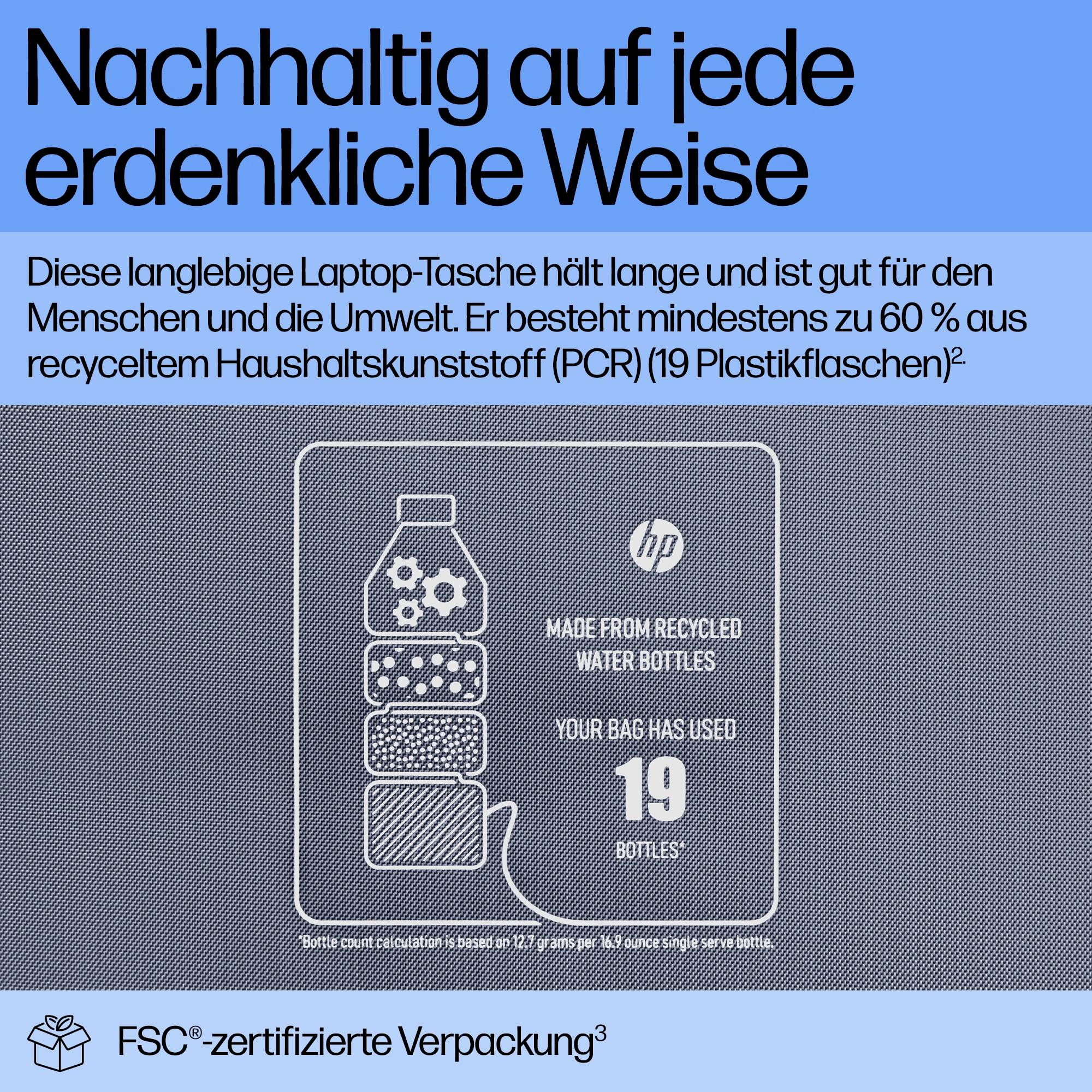 Nachhaltig auf jede erdenkliche Weise. Diese langlebige Laptop-Tasche hält lange und ist gut für den Menschen und die Umwelt.