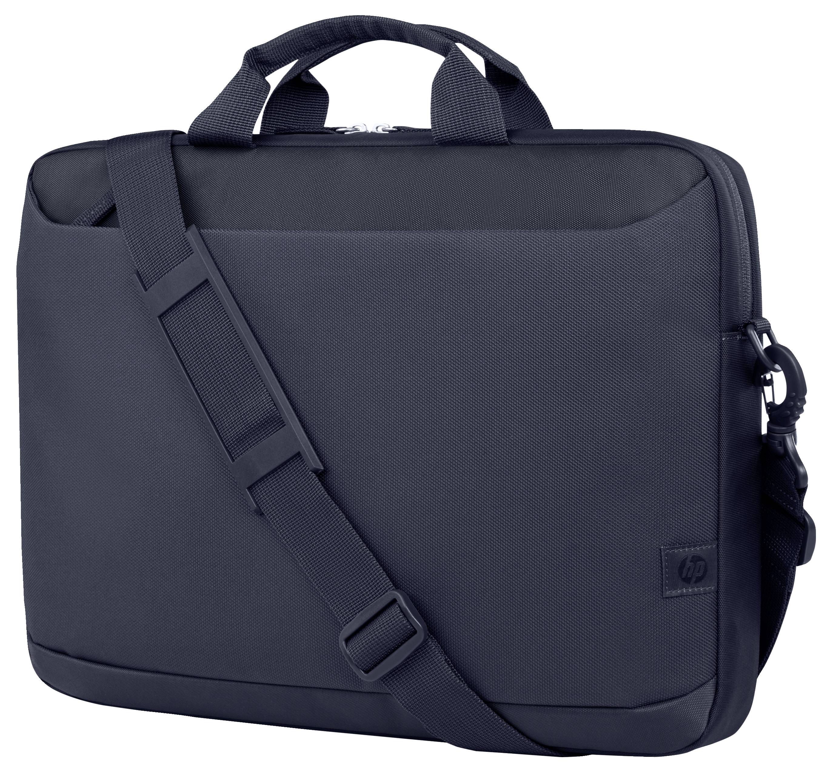 Eine schwarze Laptoptasche mit Tragegriff und Schultergurt, geeignet zum sicheren Transport eines Laptops.