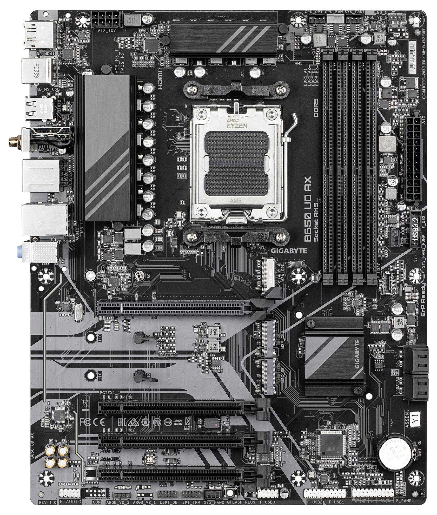 Gigabyte B650 Mainboard Formfaktor (Details) ATX Mainboard-Chipsatz AMD® B650