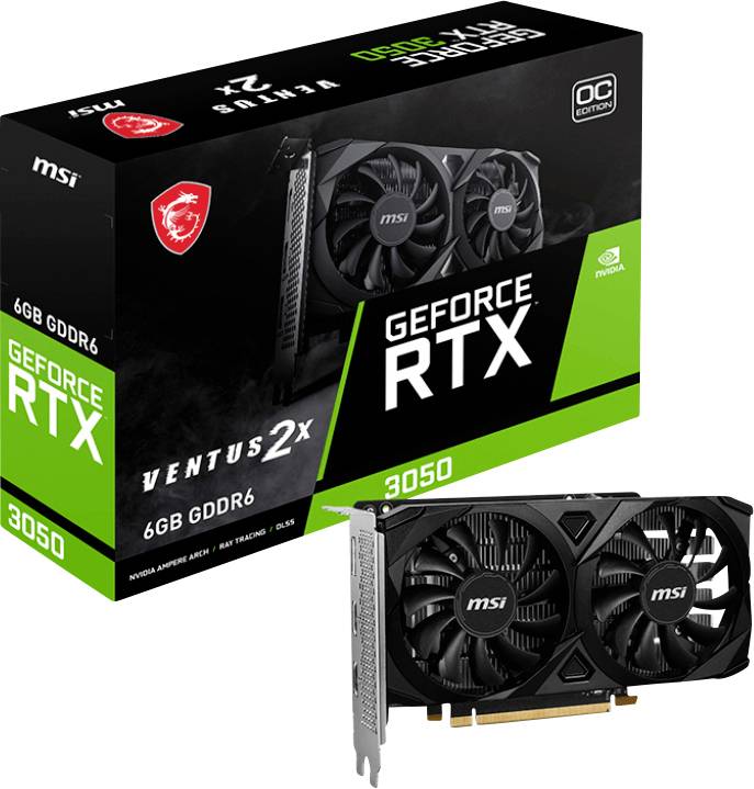 MSI Grafikkarte RTX 3050 GeForce RTX 3050 6GB HDMI®, DisplayPort