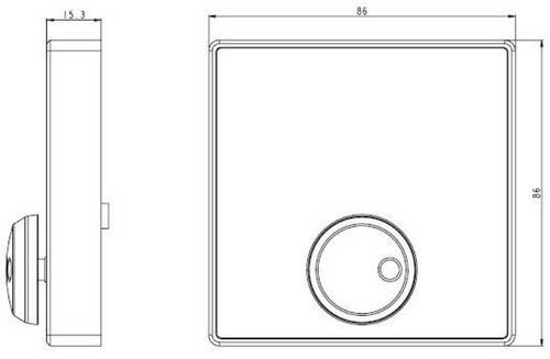 Deko Light DMX Wandcontroller Touch 16CH Pro Wandsteuerung 86mm 86mm 15.3mm