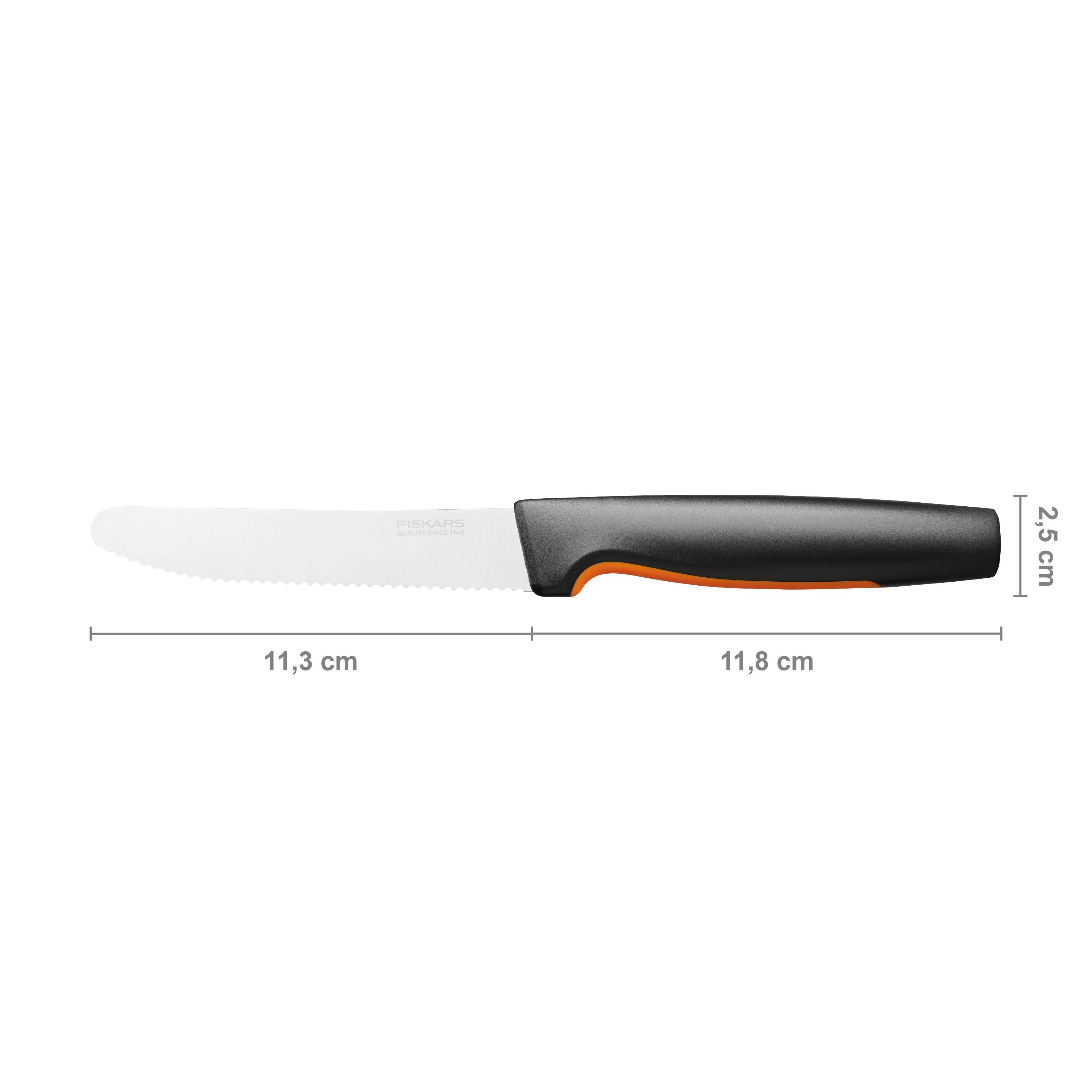Fiskars 1057543 Tomatenmesser Schwarz Länge 230 mm