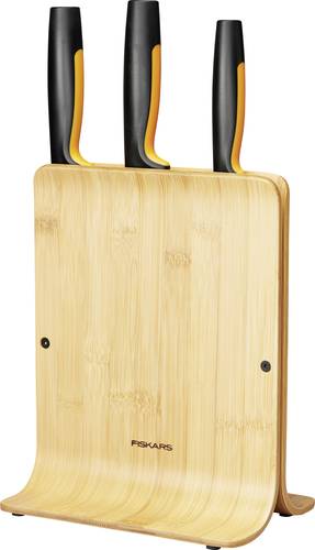 Fiskars 1057553 Functional Form Messerblock mit 3 Messern, Bambus