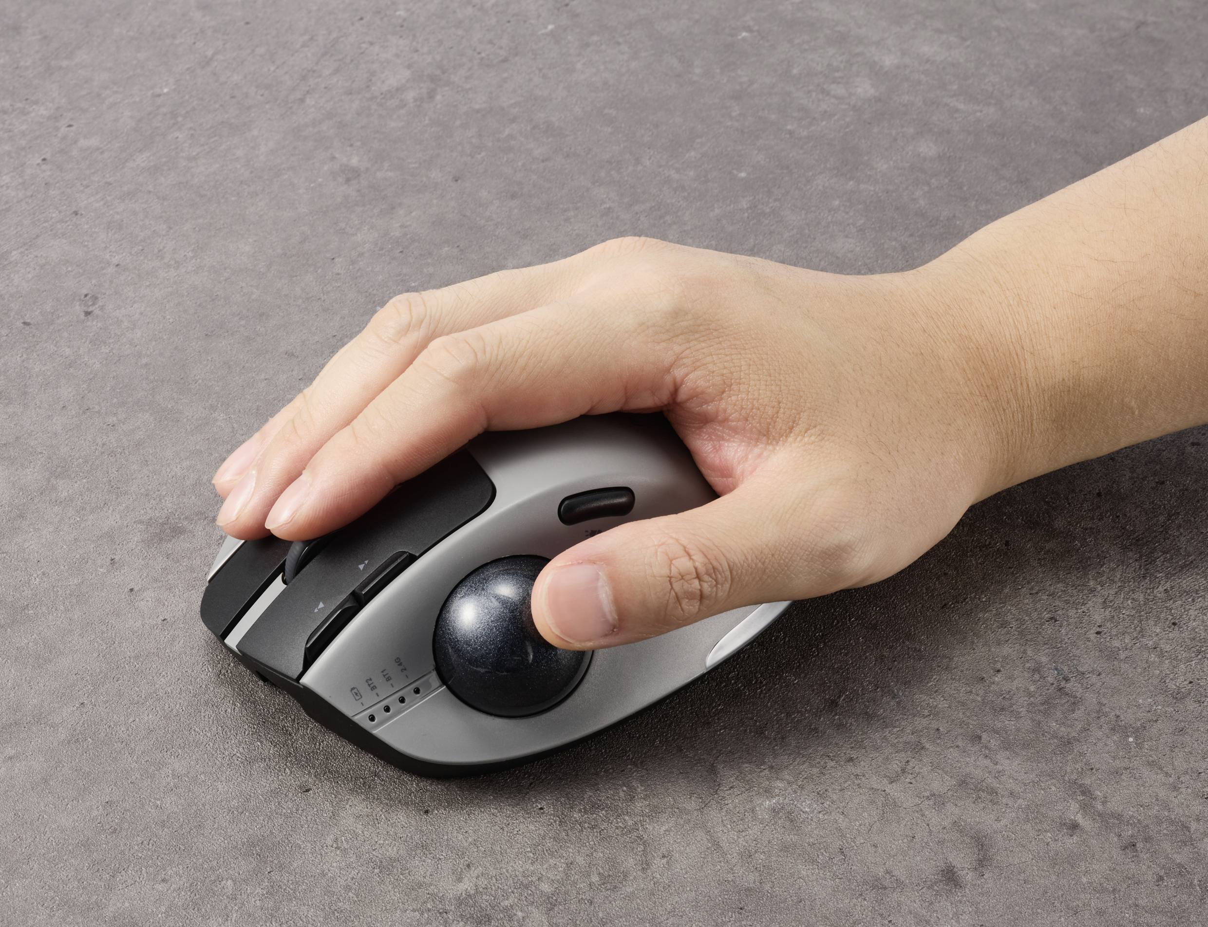 Renkforce RF-WLEM-500 Trackball Kabellos, Funk, Bluetooth® Optisch Grau, Schwarz 7 Tasten 400 dpi, 800 dpi, 1600 dpi, 2400 dpi