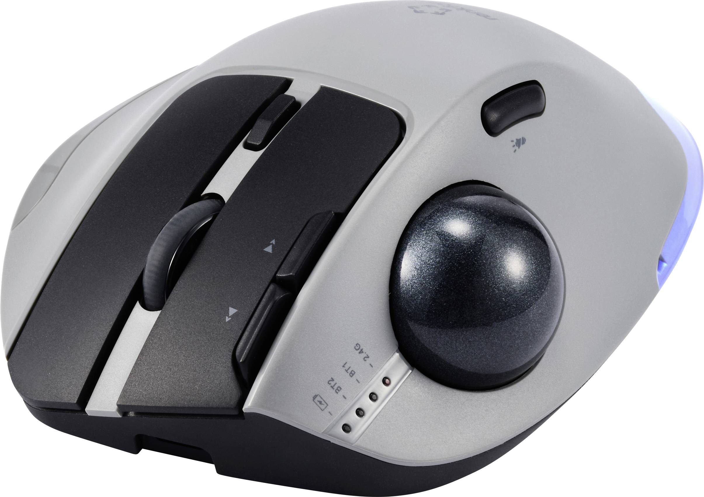 Renkforce RF-WLEM-500 Trackball Kabellos, Funk, Bluetooth® Optisch Grau, Schwarz 7 Tasten 400 dpi, 800 dpi, 1600 dpi, 2400 dpi
