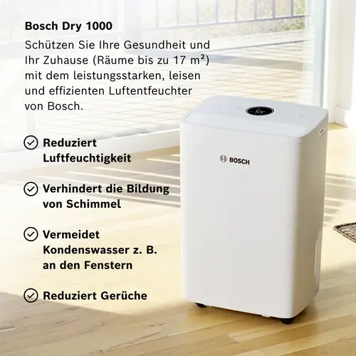 Bosch Home Comfort Dry 1000 Luftentfeuchter 40m³ Weiß Bosch Home Comfort Dry 1000 Luftentfeuchter 40m³ Weiß