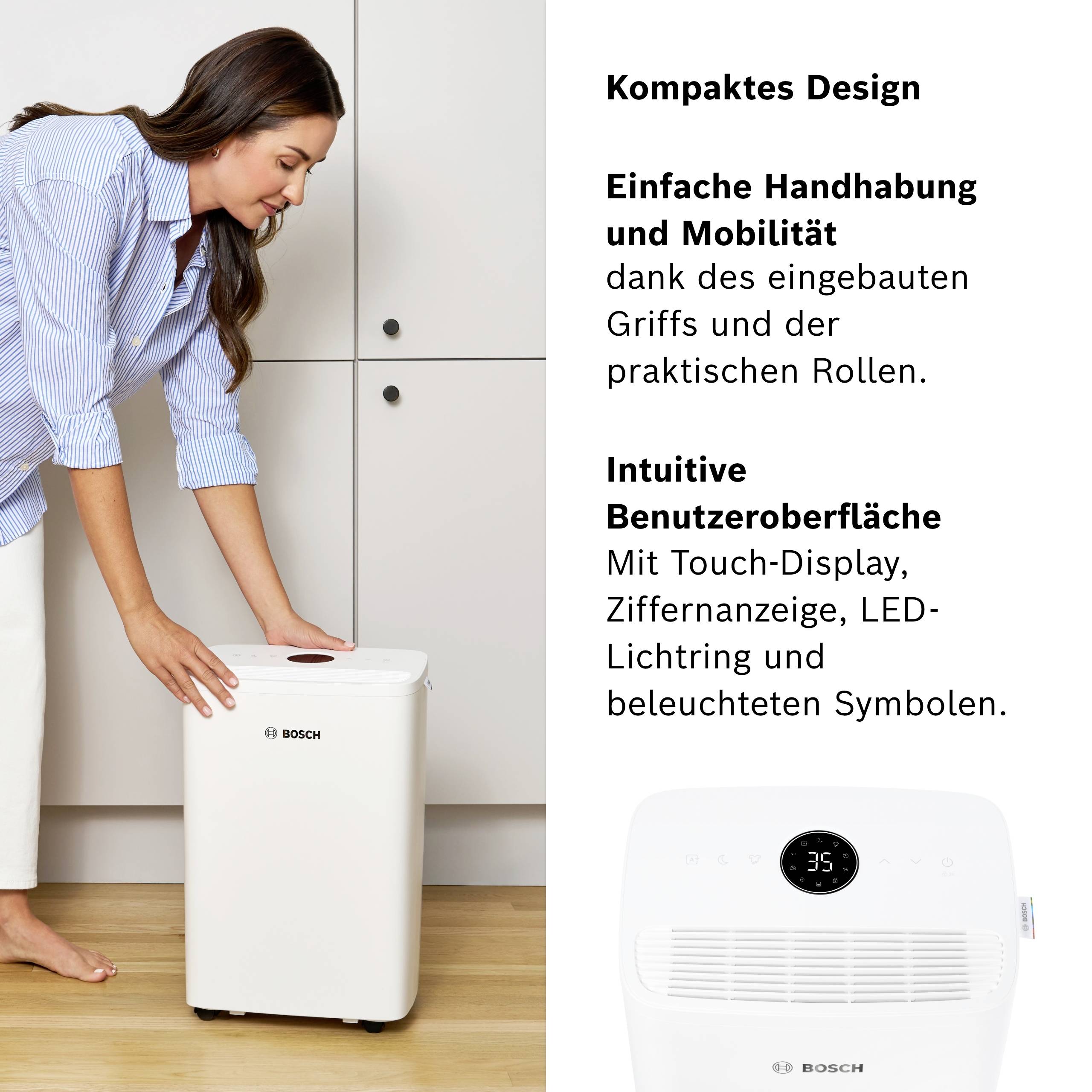 Bosch Home Comfort Dry 1000 Luftentfeuchter 40 m³ Weiß