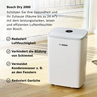 Bosch Home Comfort Dry 2000 Luftentfeuchter 55m³ Weiß Bosch Home Comfort Dry 2000 Luftentfeuchter 55m³ Weiß