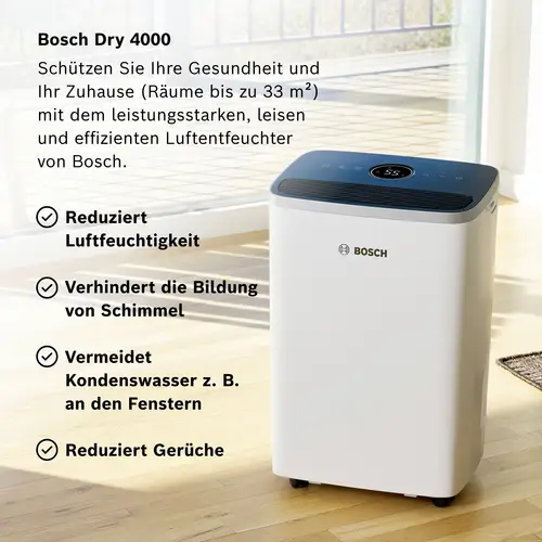 Bosch Home Comfort Dry 4000 Luftentfeuchter 75m³ Weiß Bosch Home Comfort Dry 4000 Luftentfeuchter 75m³ Weiß
